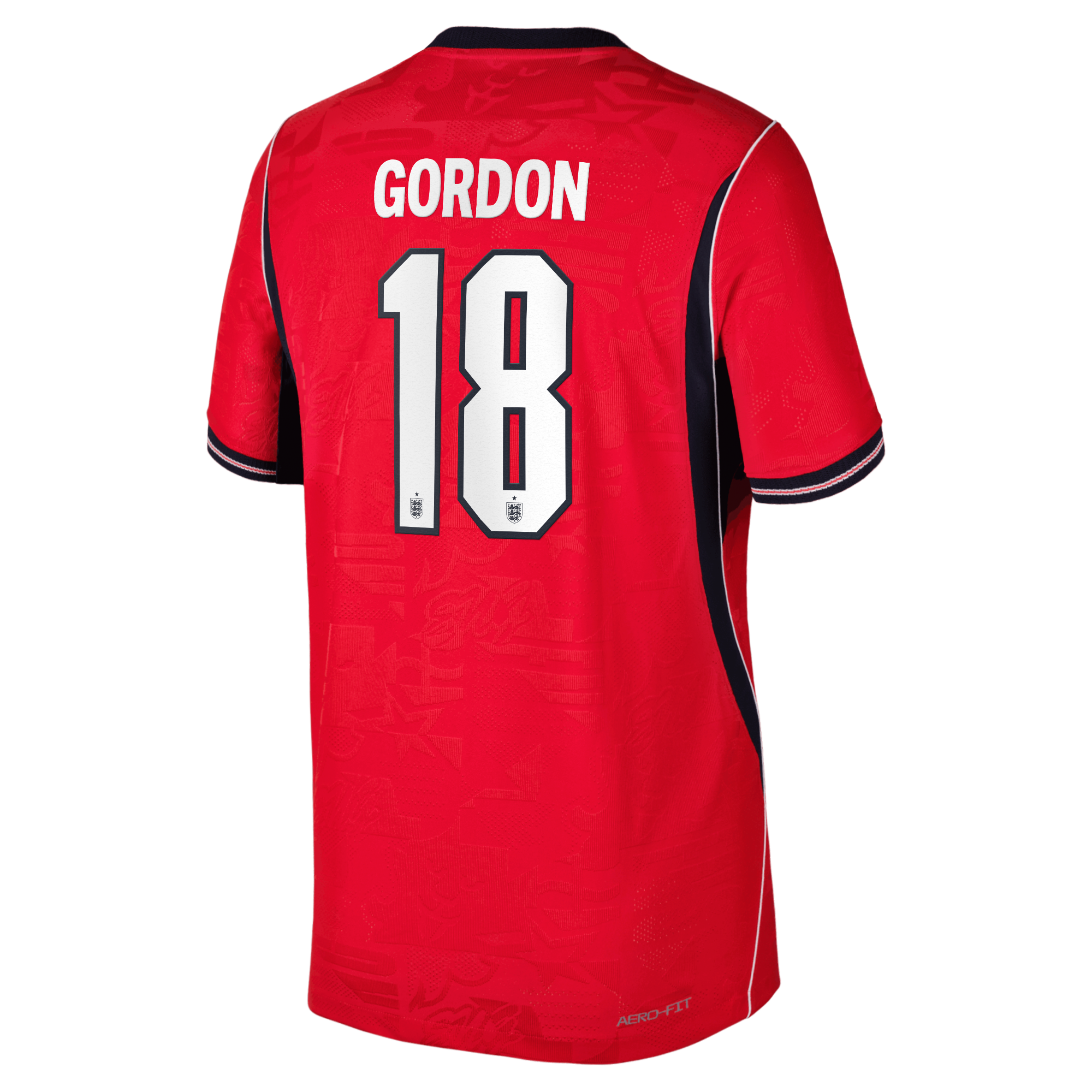 England Nike Away Aero-FIT Match Shirt 2026 - Kids with Gordon 18 printing, , rebel_hi-res