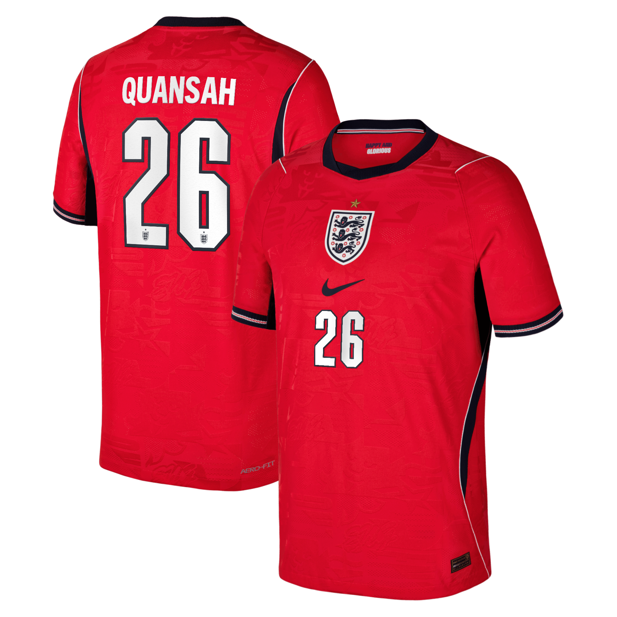 England Nike Away Aero-FIT Match Shirt 2026 - Kids with Quansah 26 printing, , rebel_hi-res