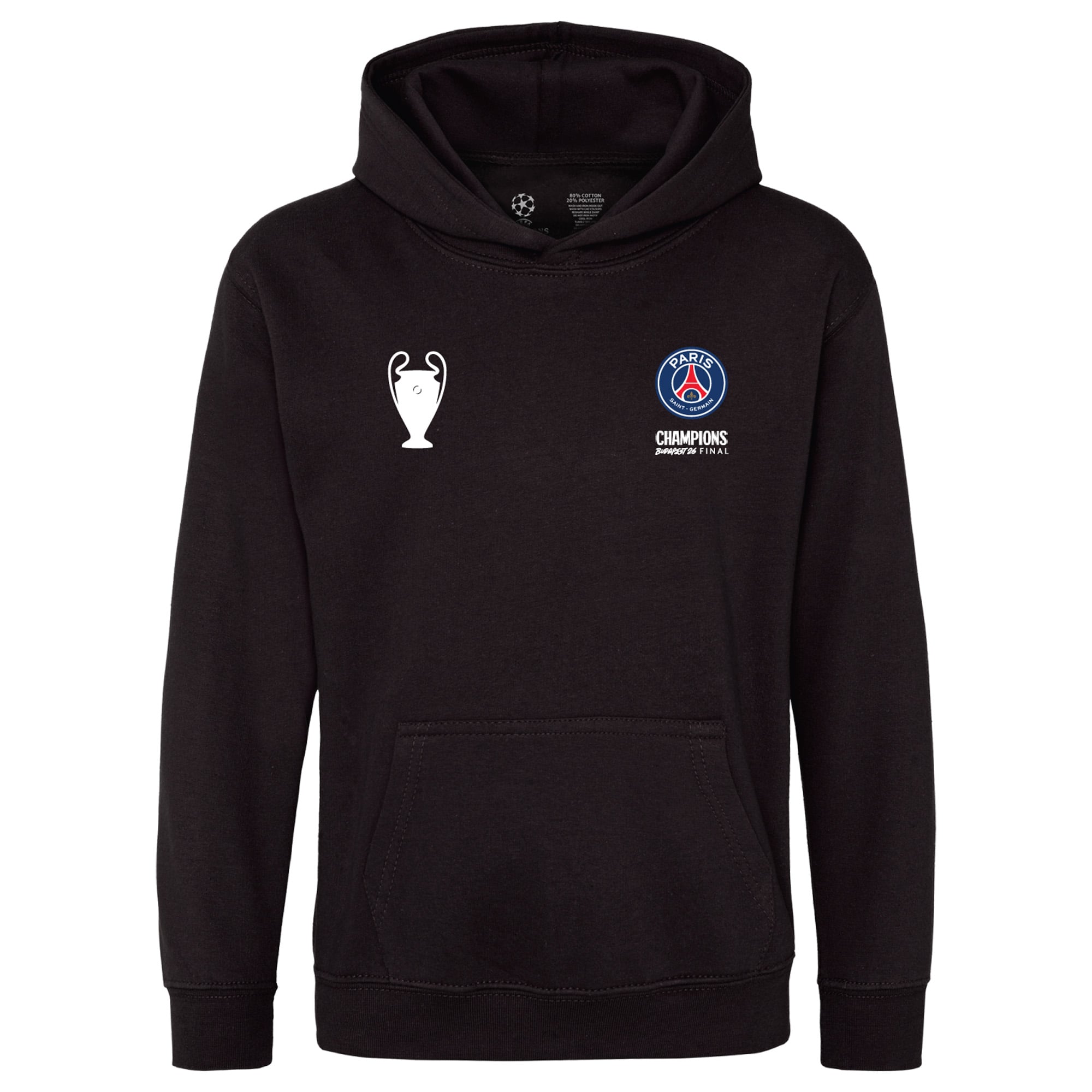 PSG UCL Champions 2026 Hoodie - Black - Kids, , rebel_hi-res