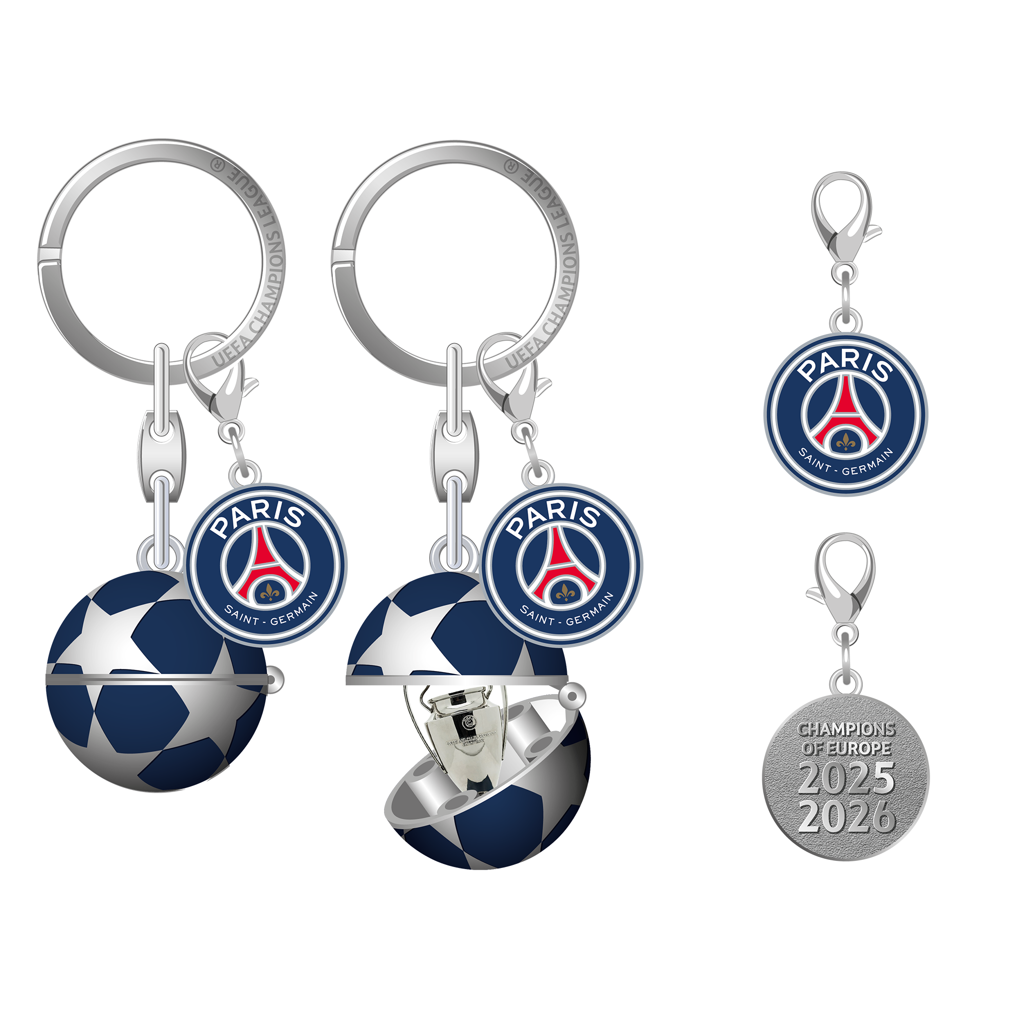 PSG UCL Champions 2026 Starball Keyring, , rebel_hi-res
