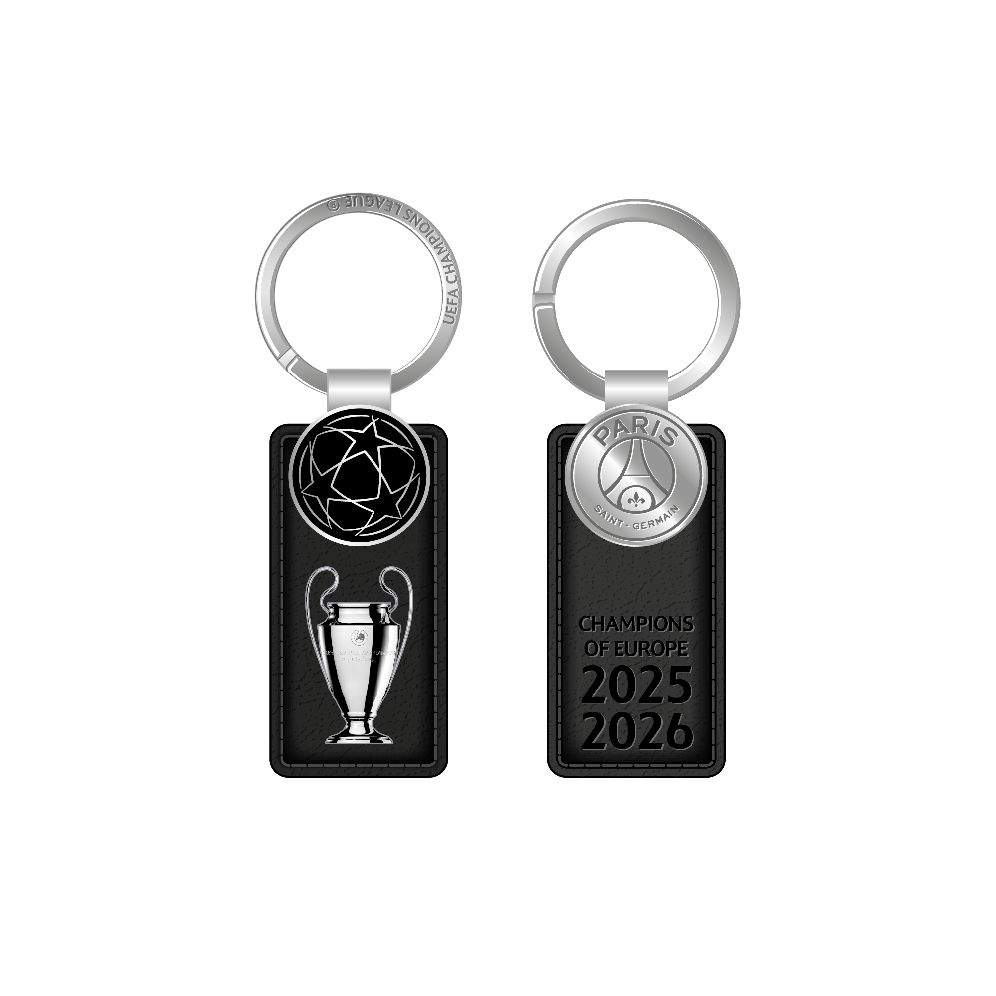 PSG UCL Champions 2026 Leather Keyring, , rebel_hi-res