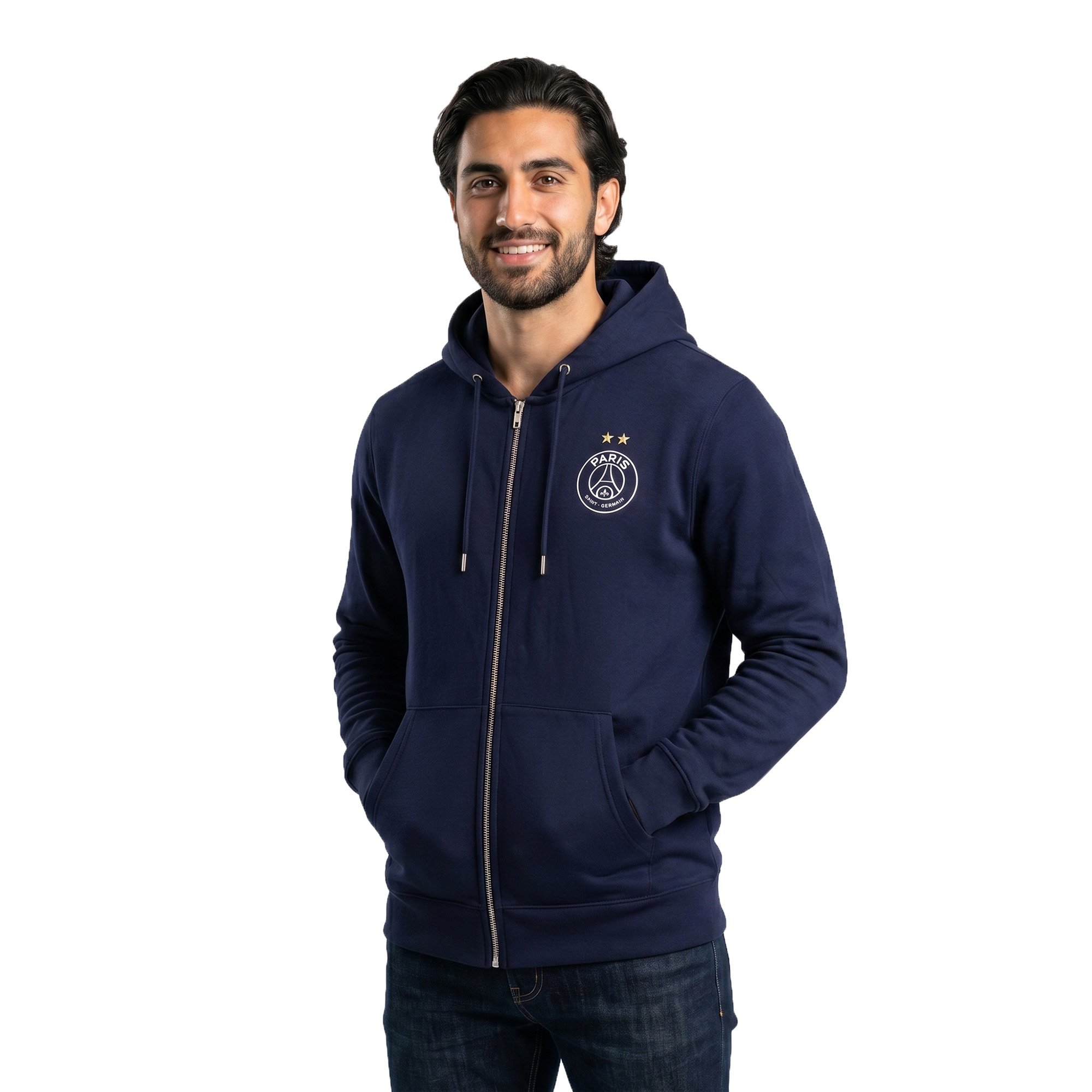 PSG Eiffel 2 Star Graphic Full Zip Hoodie - French Navy, , rebel_hi-res