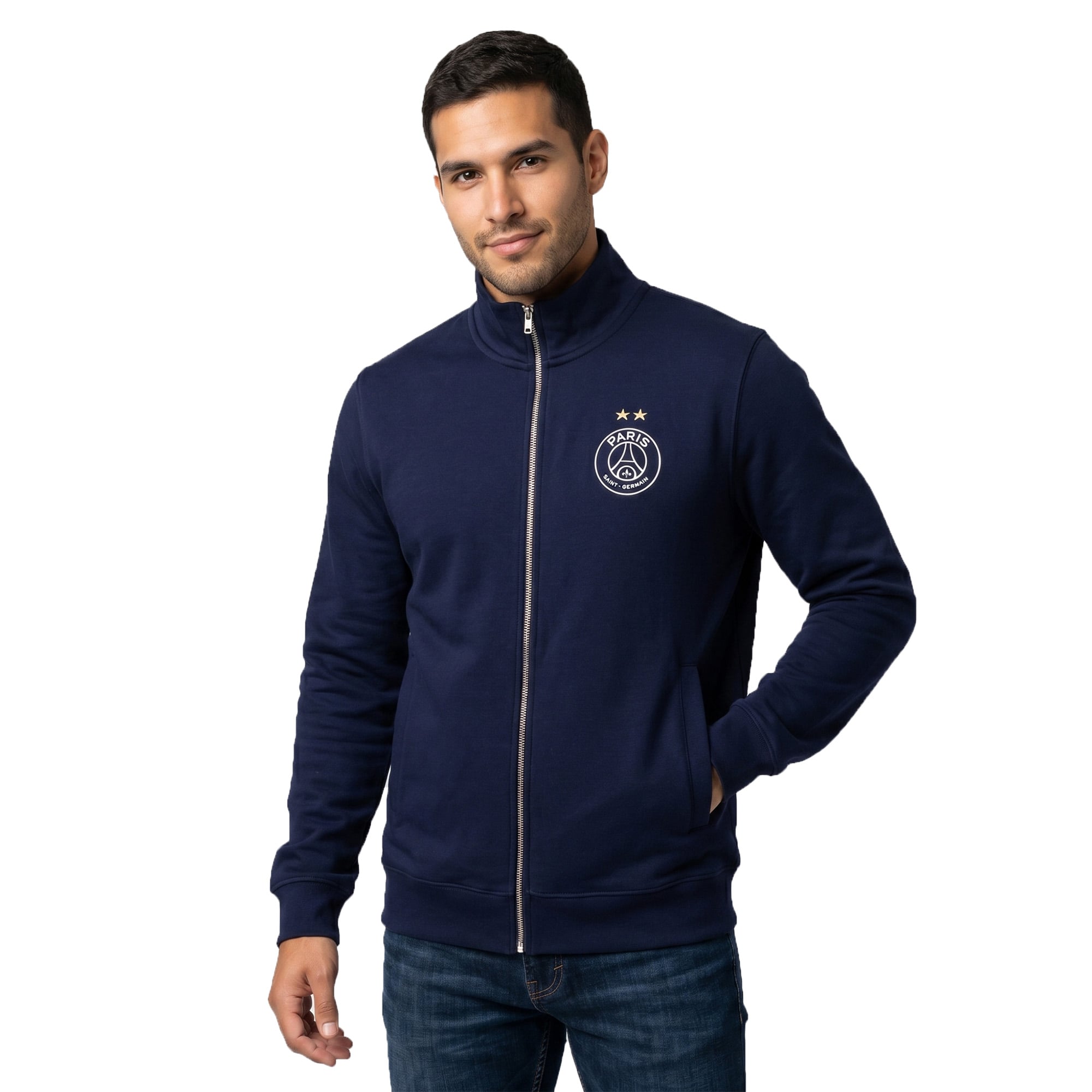 PSG Eiffel 2 Star Graphic Full Zip Top - French Navy, , rebel_hi-res