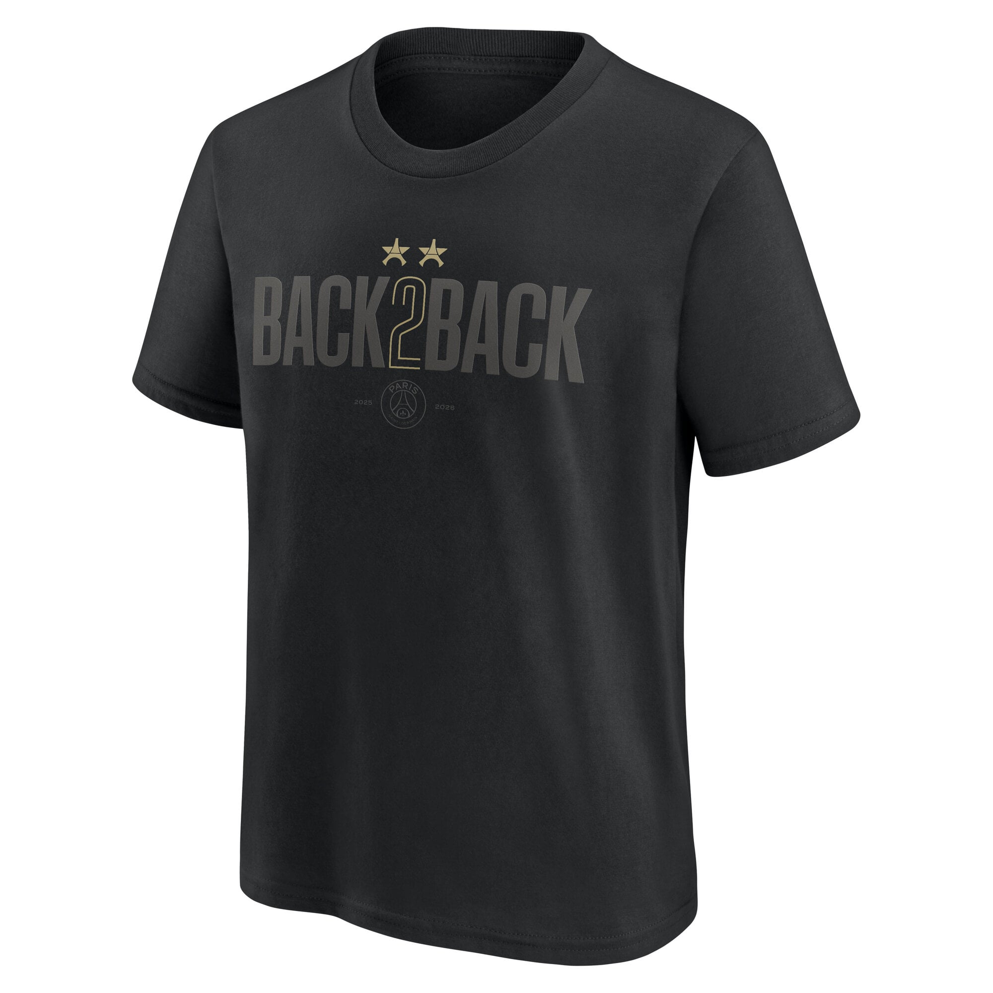 PSG Winner Back to Back 2 Star Graphic T-Shirt - Black - Kids, , rebel_hi-res