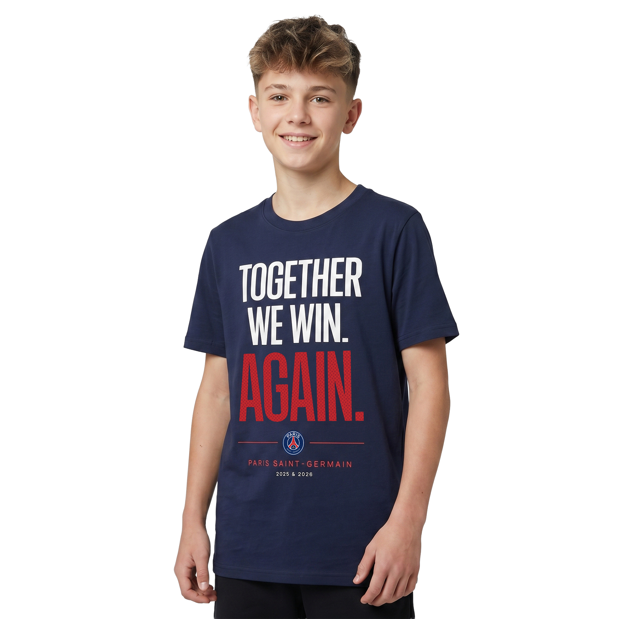PSG European Champions Roster Graphic T-Shirt - Navy - Kids, , rebel_hi-res