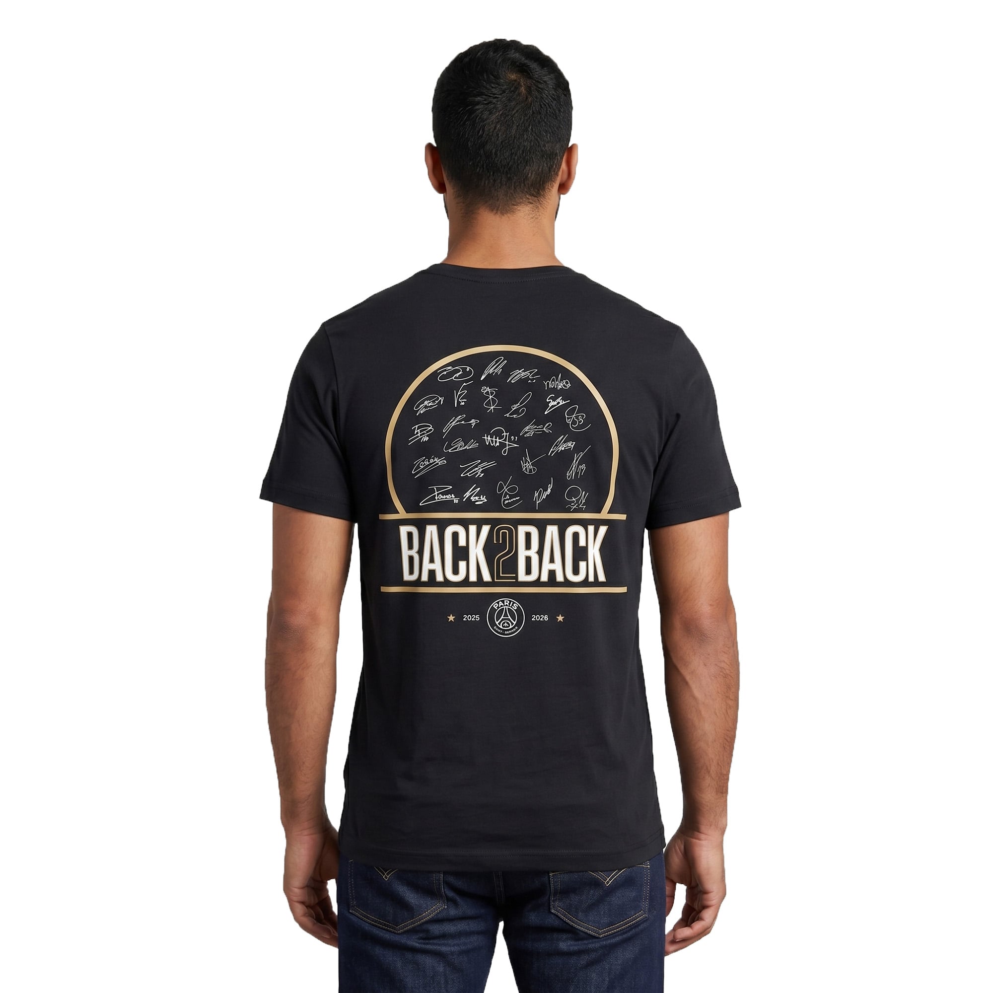 PSG European Champions Signature Roster Graphic T-Shirt - Black, , rebel_hi-res