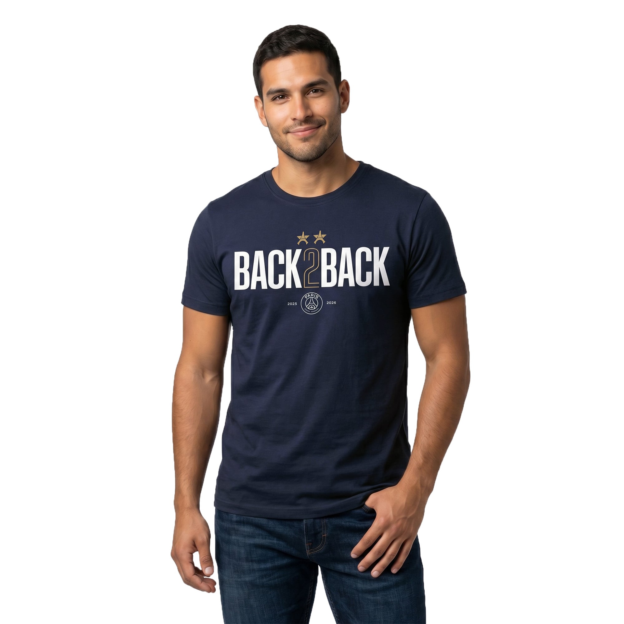 PSG Winner Back to Back 2 Star Graphic T-Shirt - Navy, , rebel_hi-res
