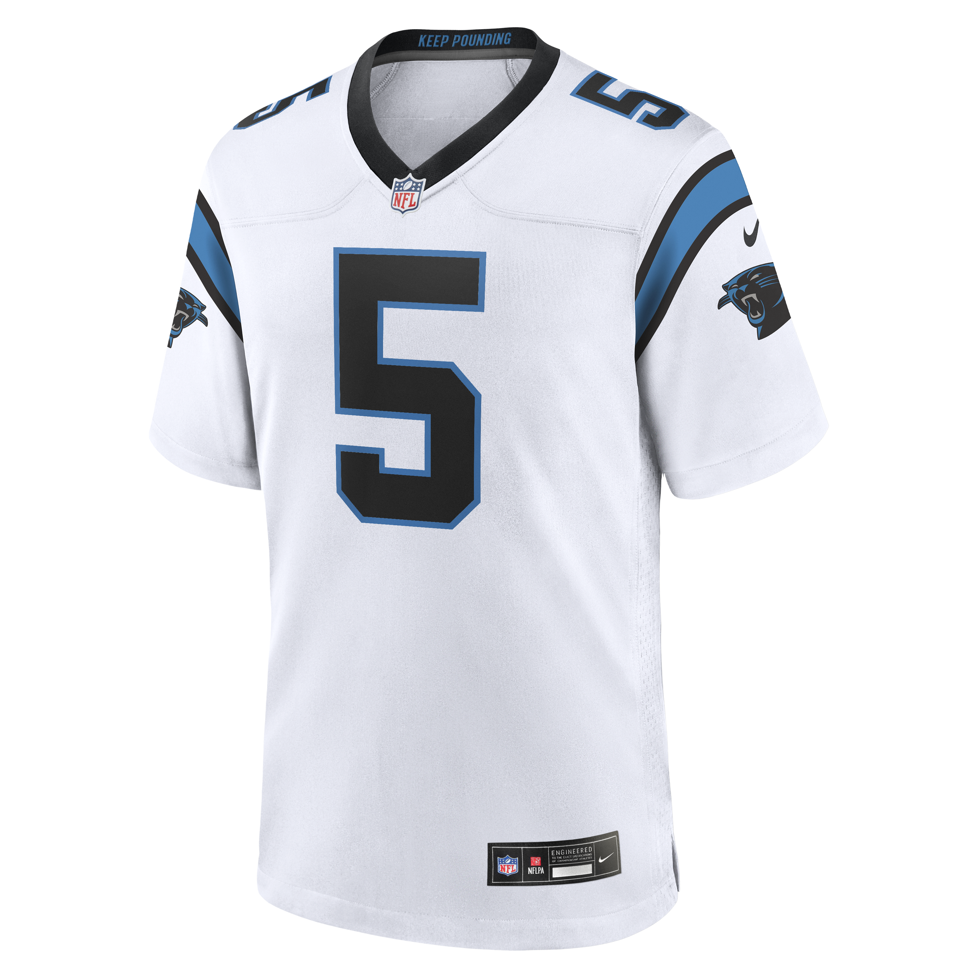 Carolina Panthers Nike Game Road Jersey - White - Jaelen Phillips - Mens, , rebel_hi-res