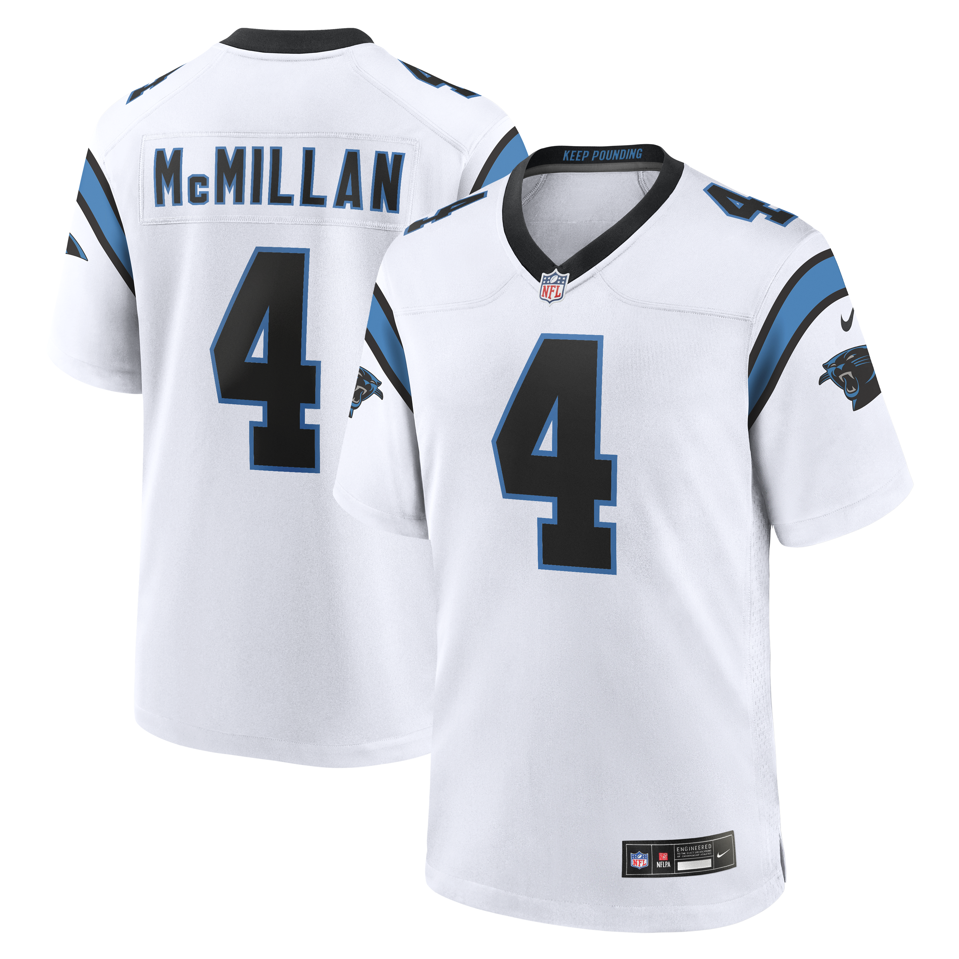 Carolina Panthers Nike Game Road Jersey - White - Tetairoa McMillan - Mens, , rebel_hi-res