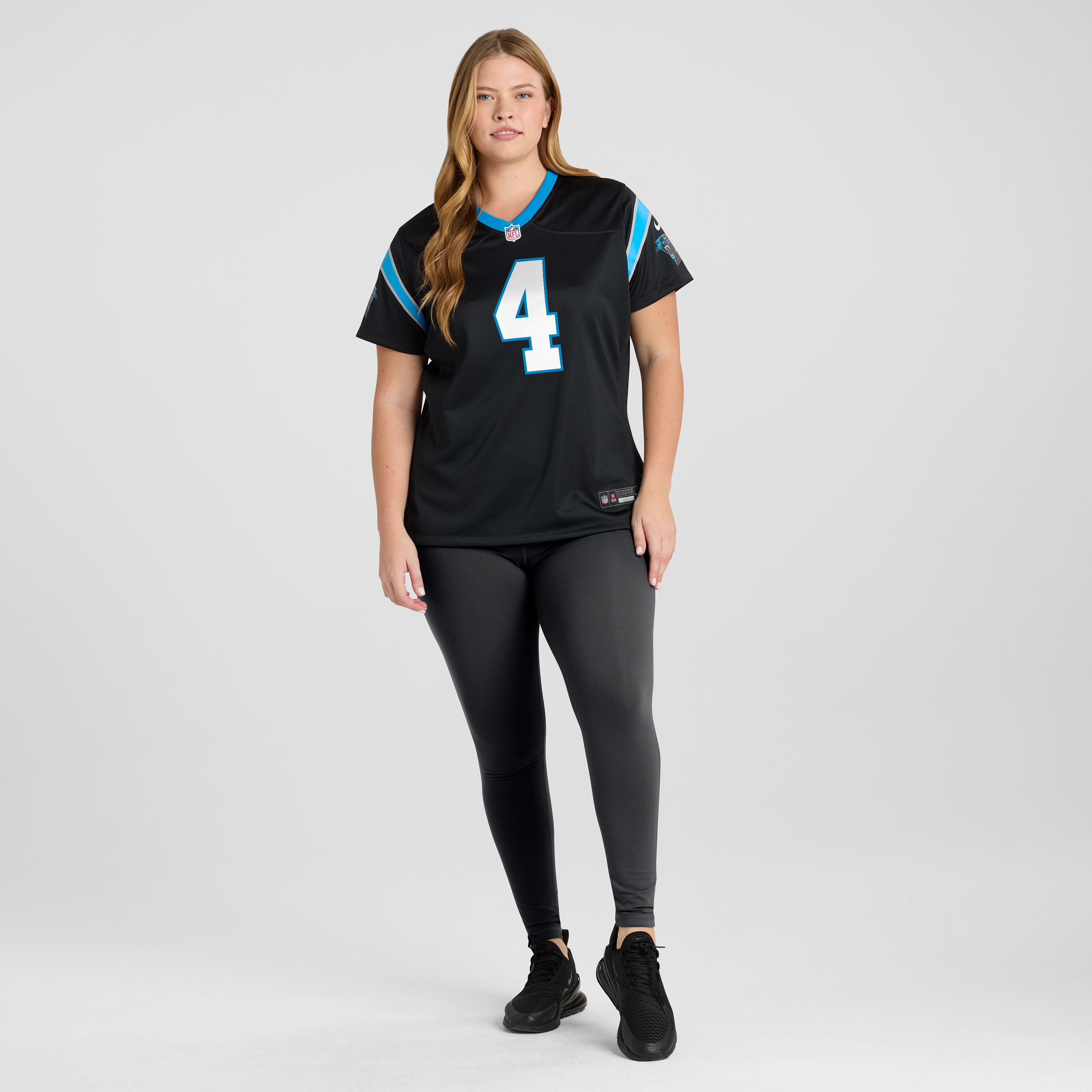 Carolina Panthers Nike Home Game Jersey - Black - Tetairoa McMillan - Womens, , rebel_hi-res