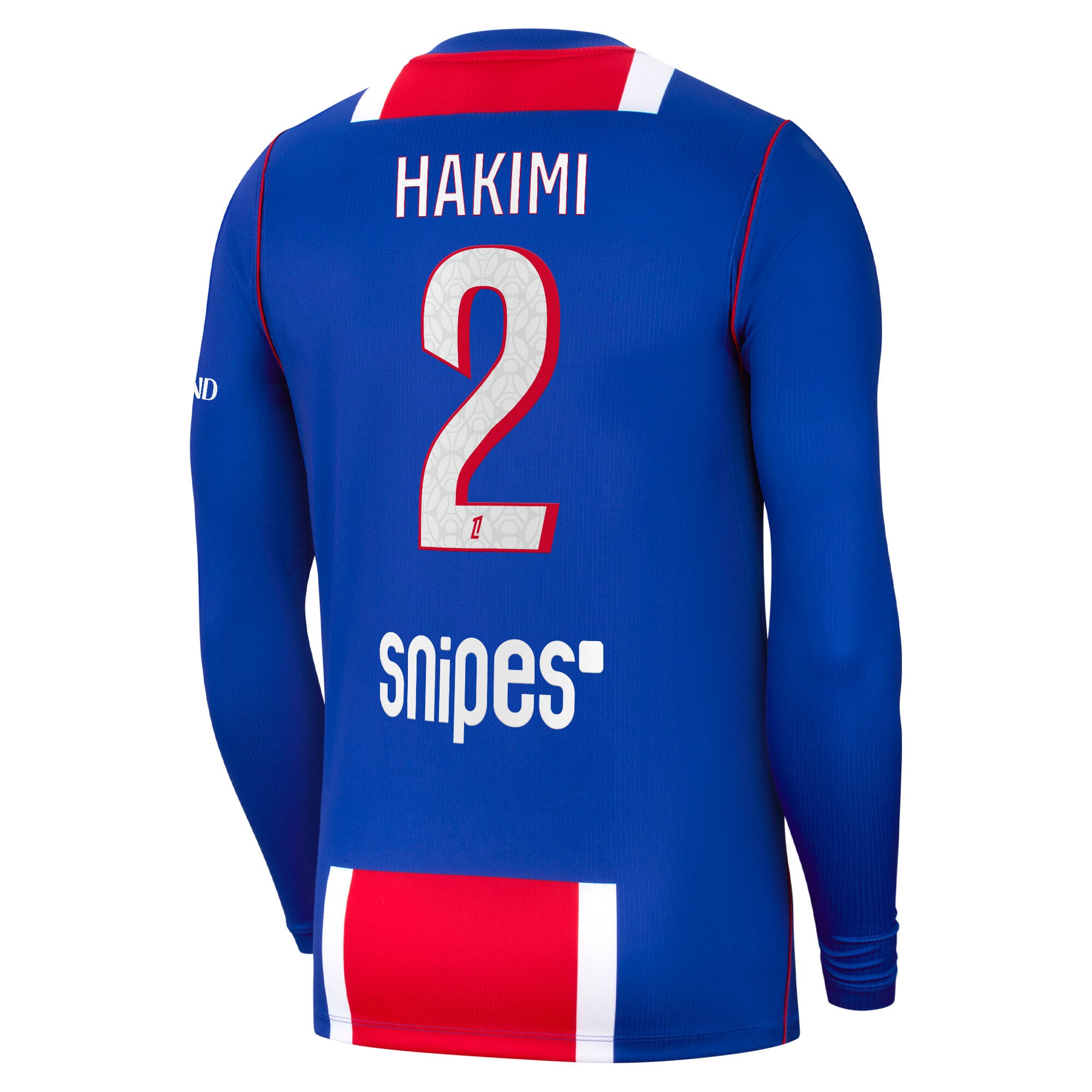 PSG Nike Home Stadium Long Sleeve Shirt 2026-27 with Hakimi 2 printing, , rebel_hi-res