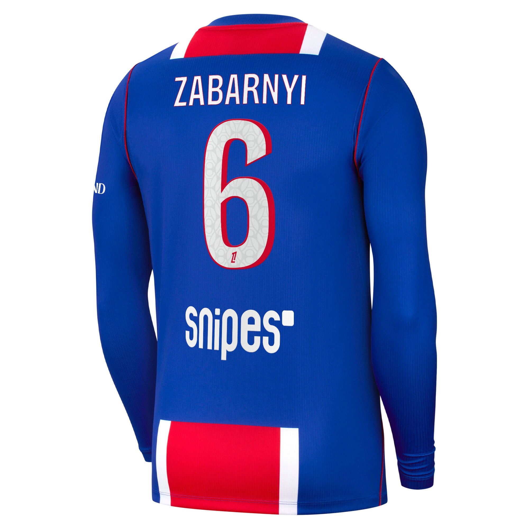 PSG Nike Home Stadium Long Sleeve Shirt 2026-27 with Zabarnyi 6 printing, , rebel_hi-res