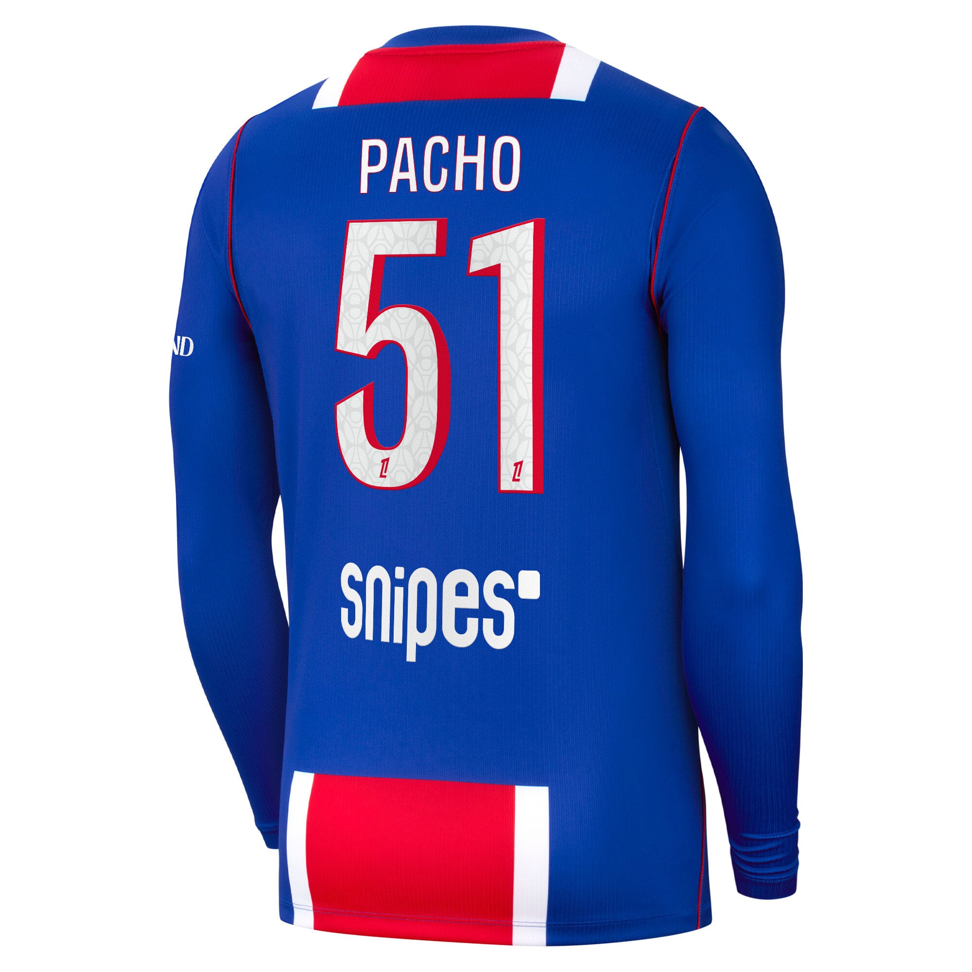 PSG Nike Home Stadium Long Sleeve Shirt 2026-27 with Pacho 51 printing, , rebel_hi-res