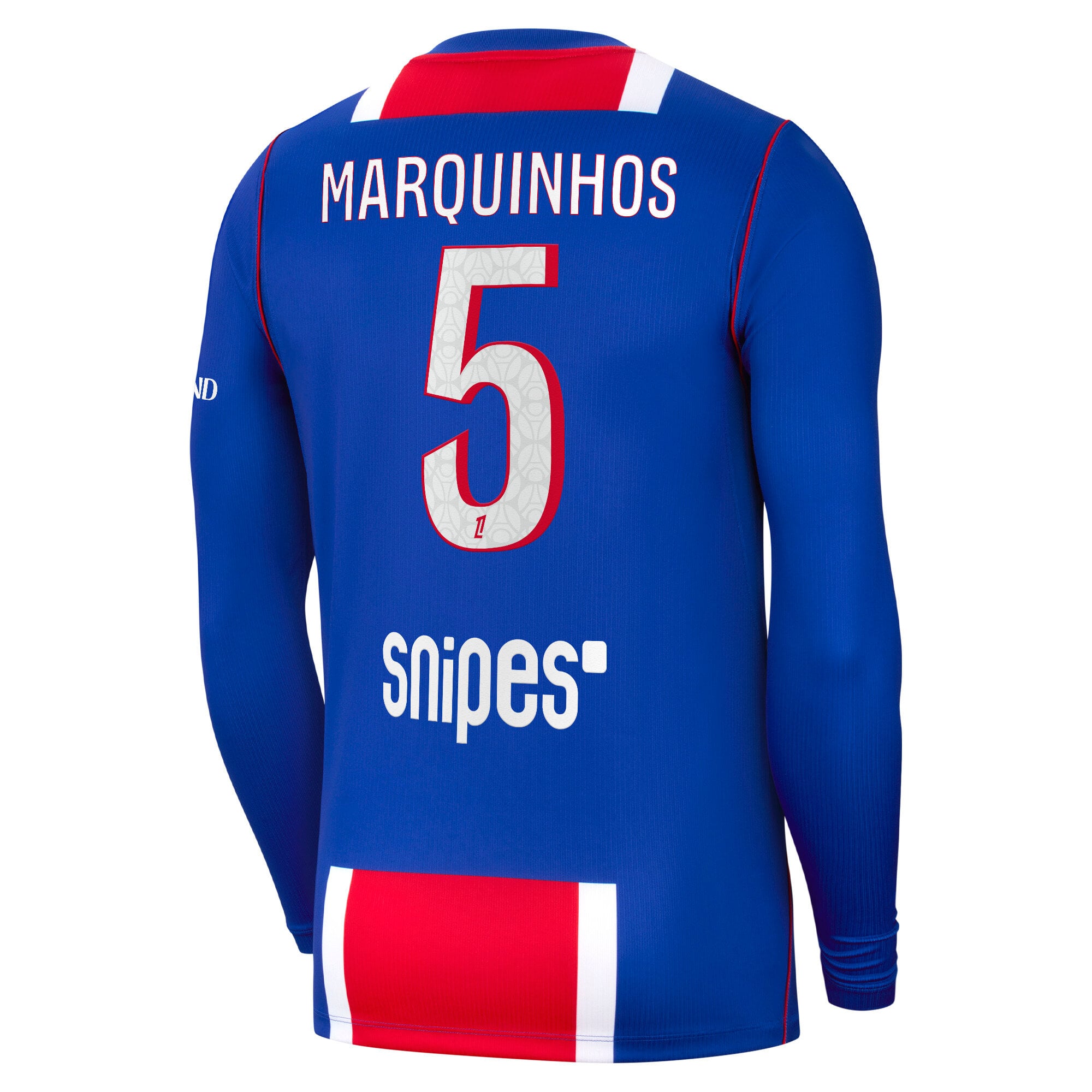 PSG Nike Home Stadium Long Sleeve Shirt 2026-27 with Marquinhos 5 printing, , rebel_hi-res