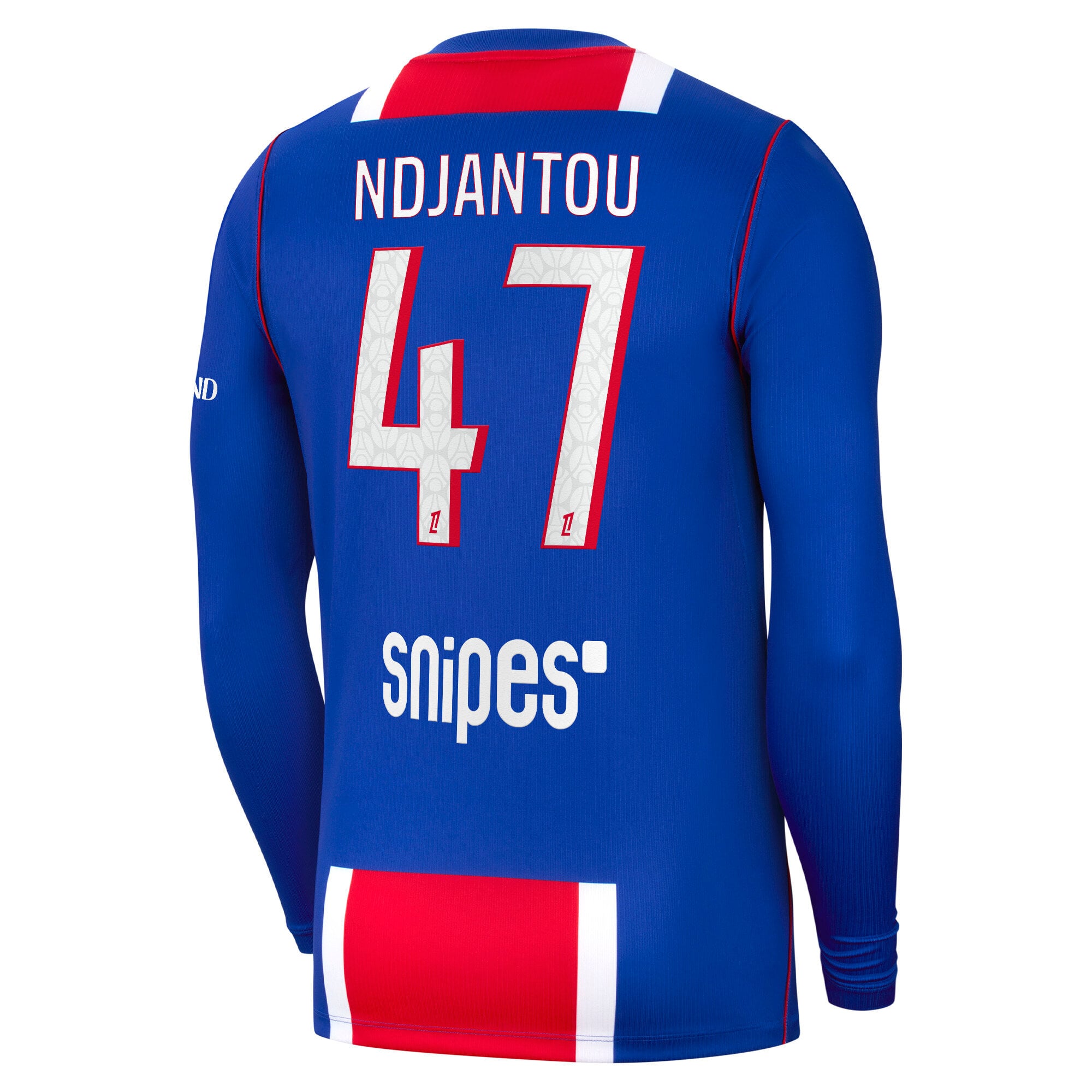 PSG Nike Home Stadium Long Sleeve Shirt 2026-27 with Ndjantou 47 printing, , rebel_hi-res