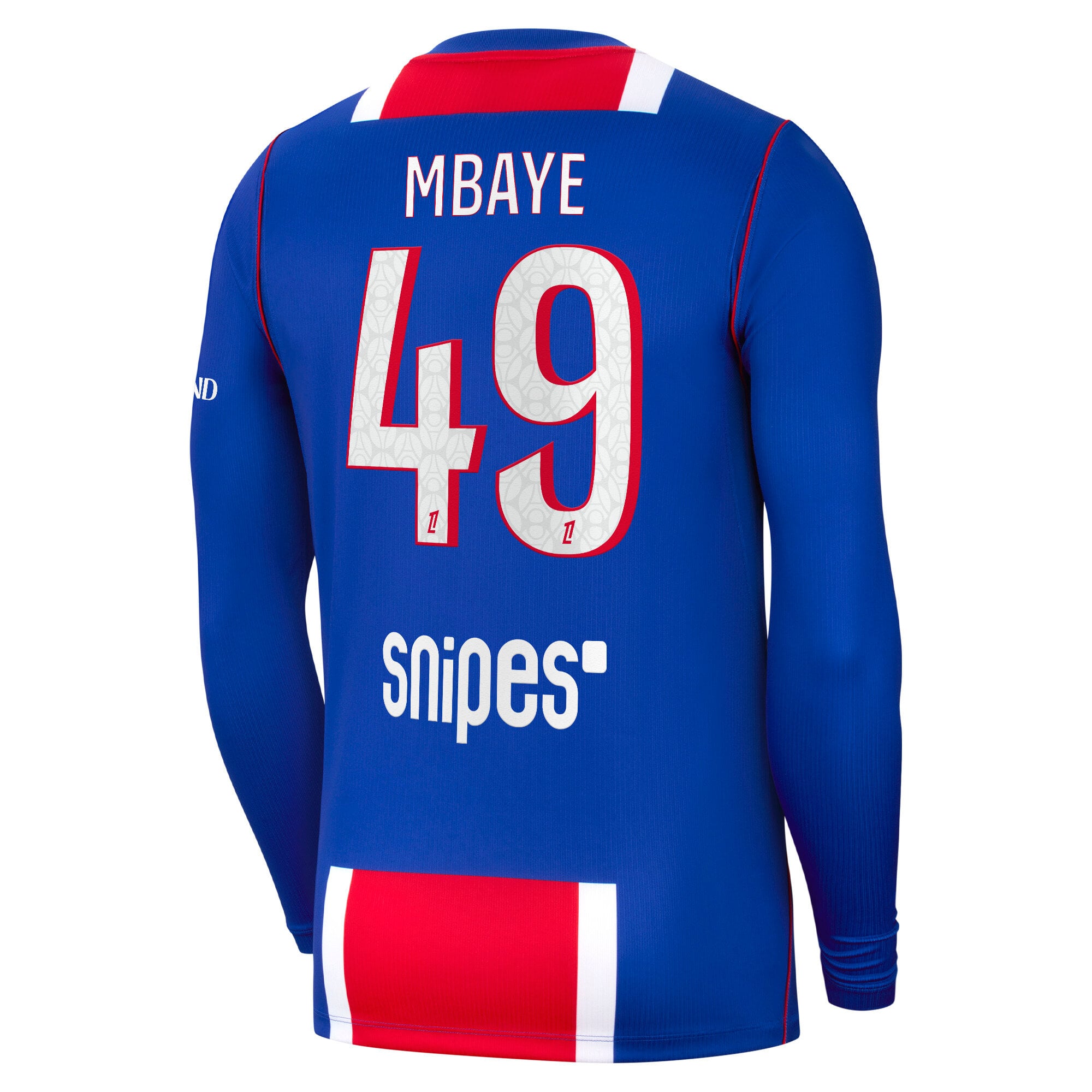 PSG Nike Home Stadium Long Sleeve Shirt 2026-27 with Mbaye 49 printing, , rebel_hi-res