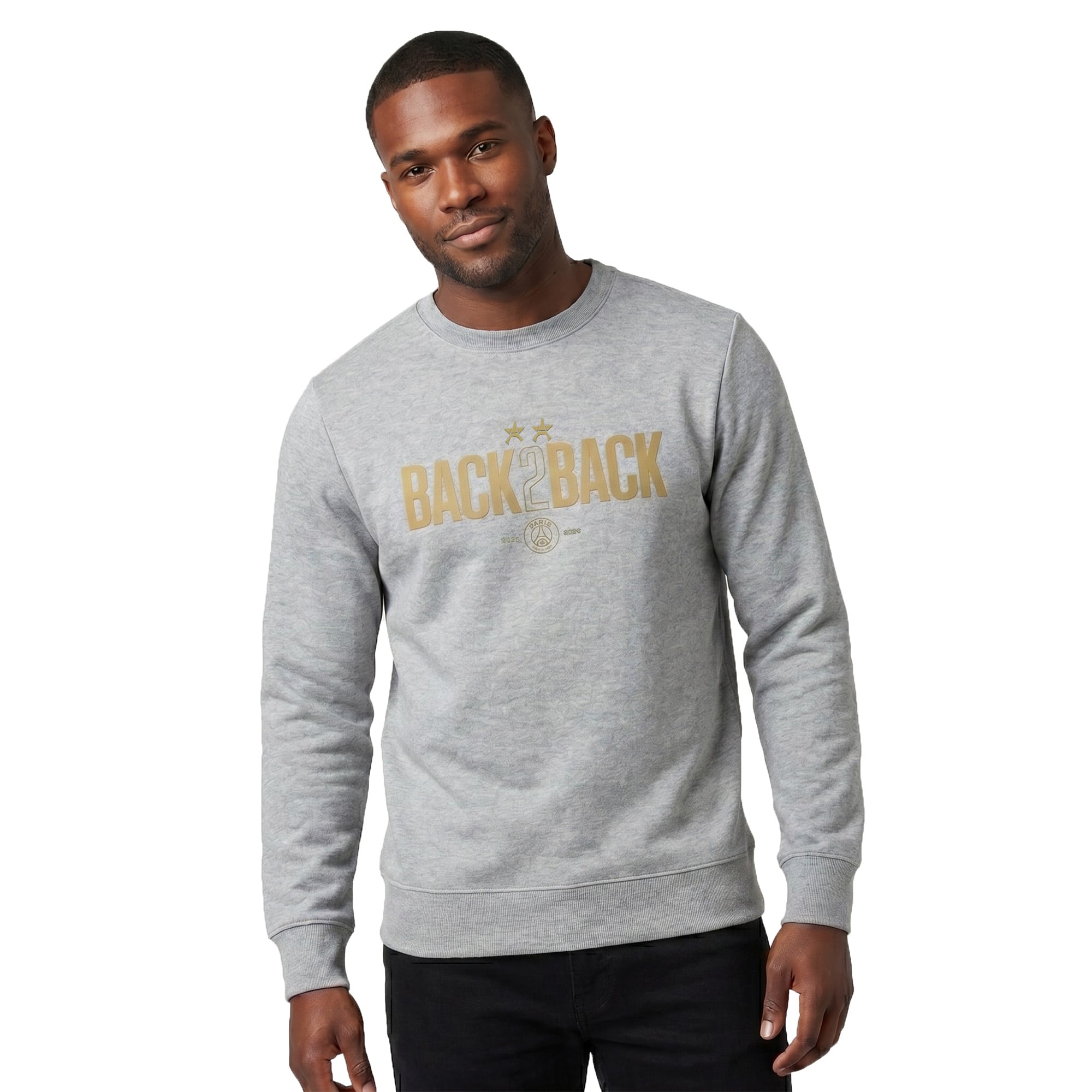 PSG Winner Back to Back 2 Star Graphic Crew Sweat - Grey, , rebel_hi-res