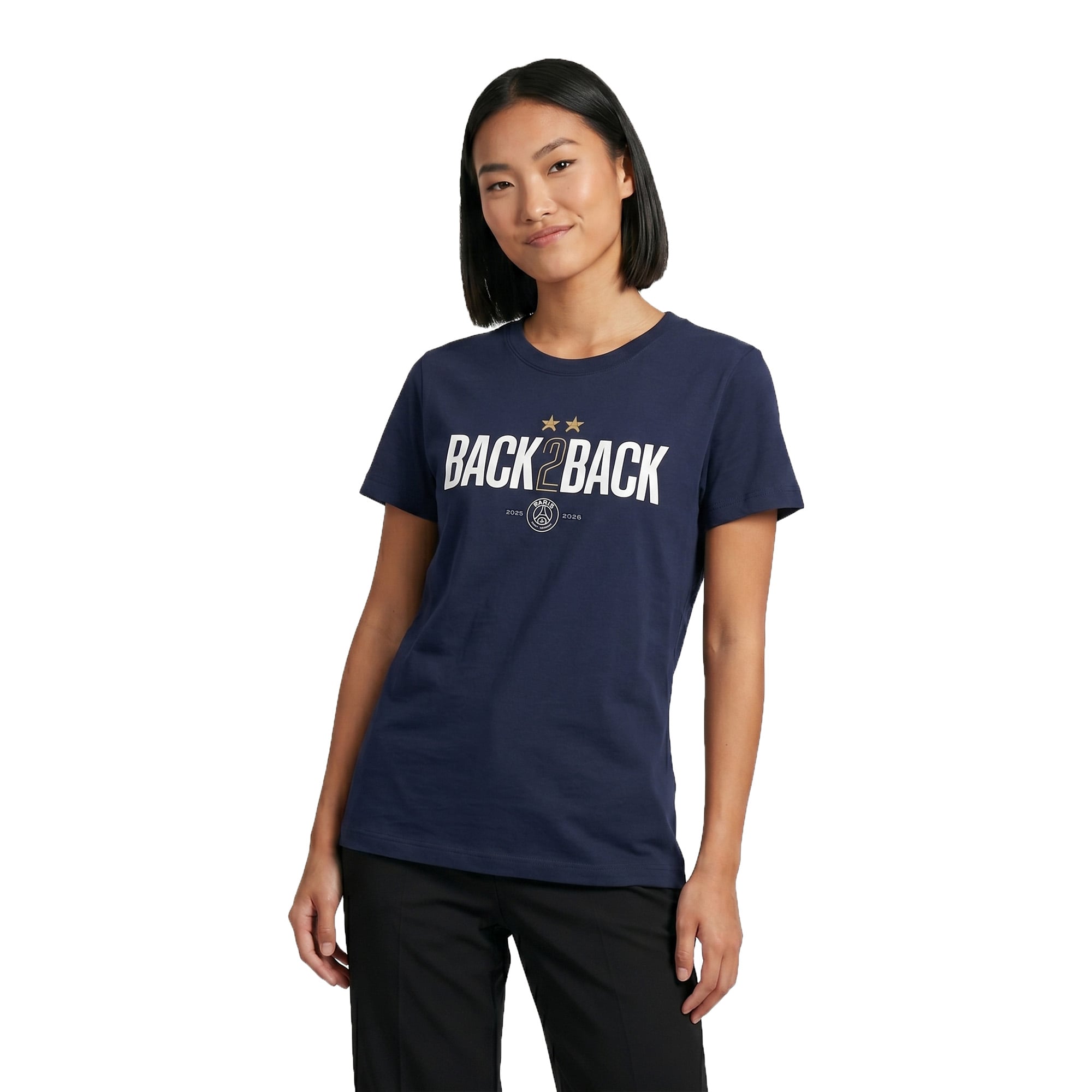 PSG Winner Back to Back 2 Star T-shirt - Navy - Womens