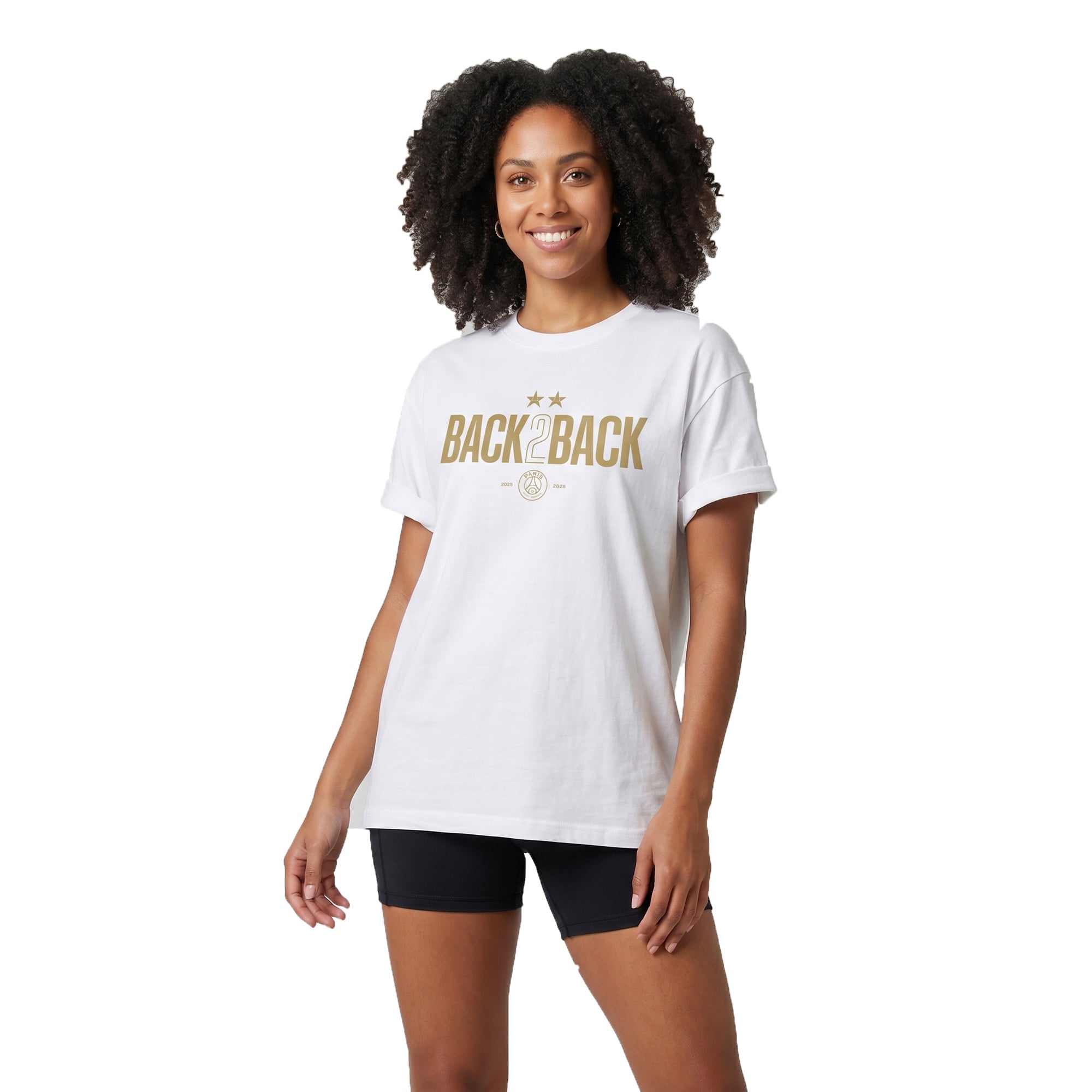 PSG Winner Back to Back 2 Star T-shirt - White - Womens