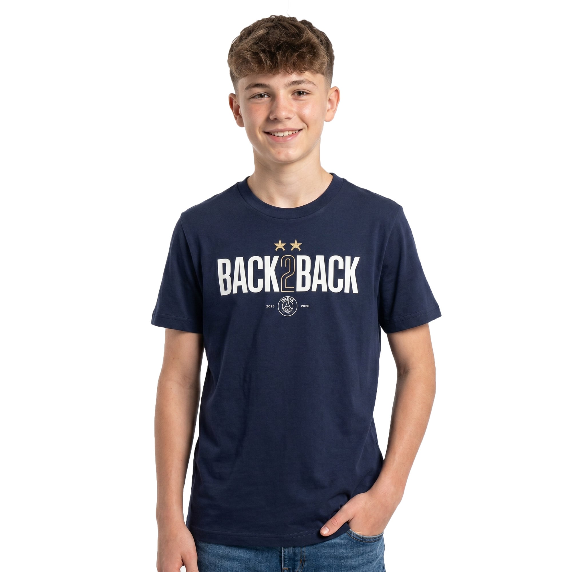 PSG Winner Back to Back 2 Star T-shirt - Navy - Kids, , rebel_hi-res