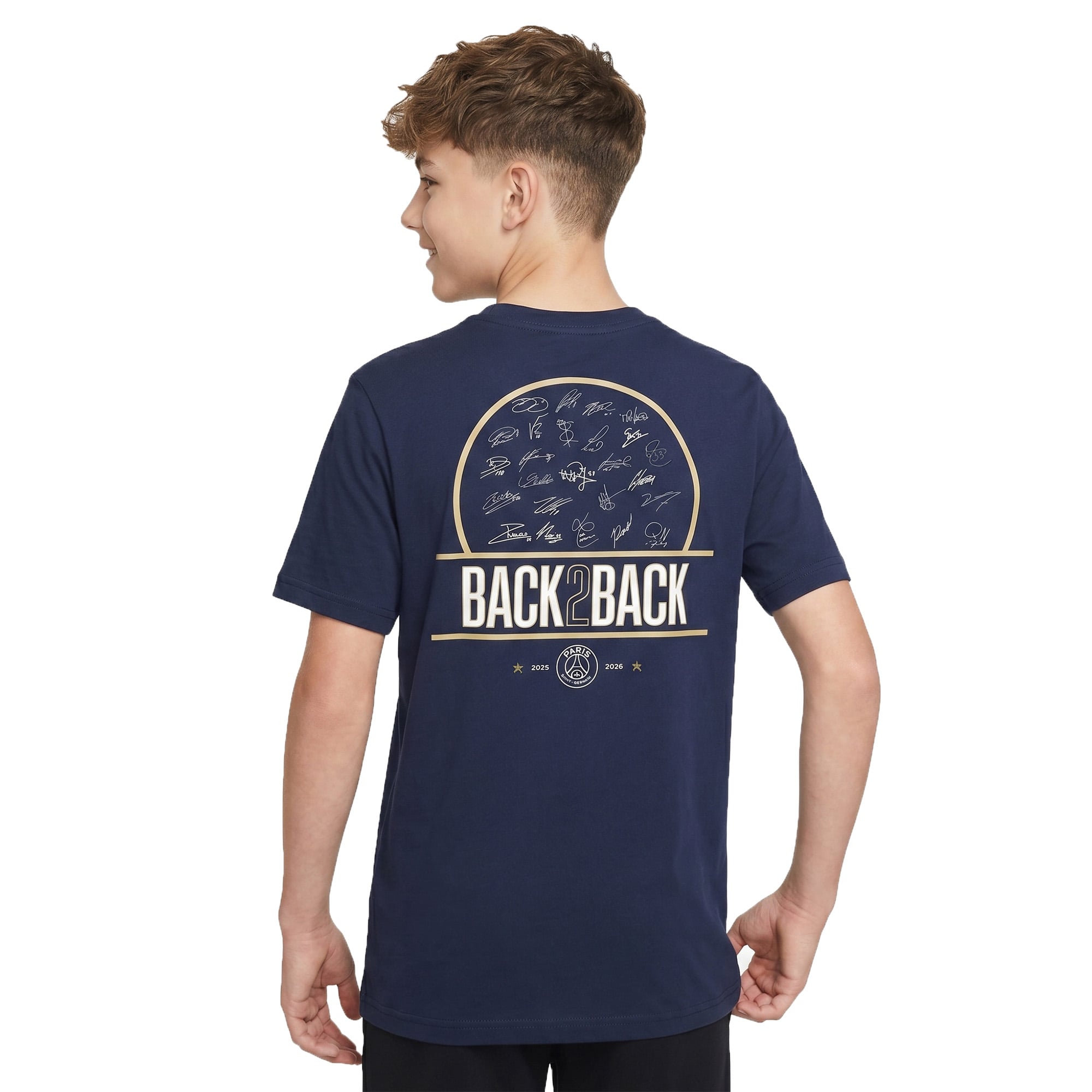 PSG European Champions Signature Roster Graphic T-Shirt - Navy - Kids, , rebel_hi-res