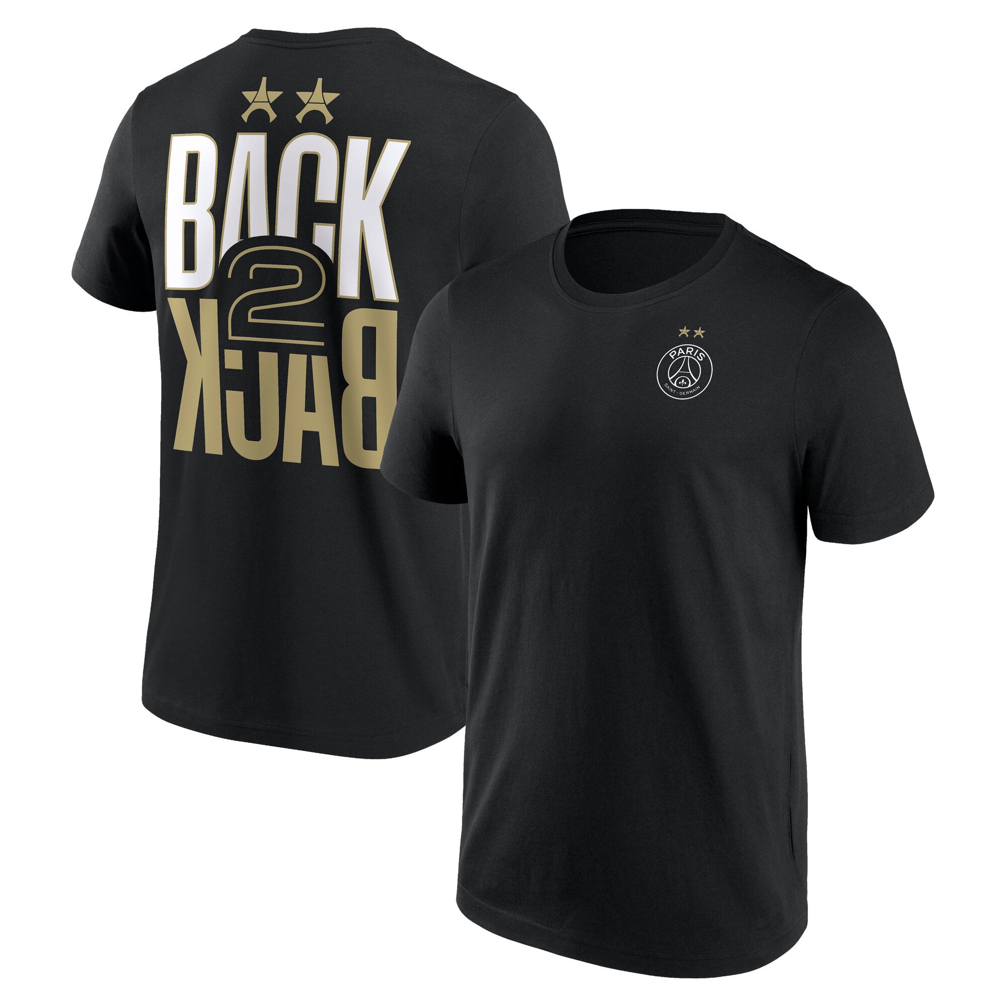 PSG Big Logo Back to Back Crest T-Shirt - Black