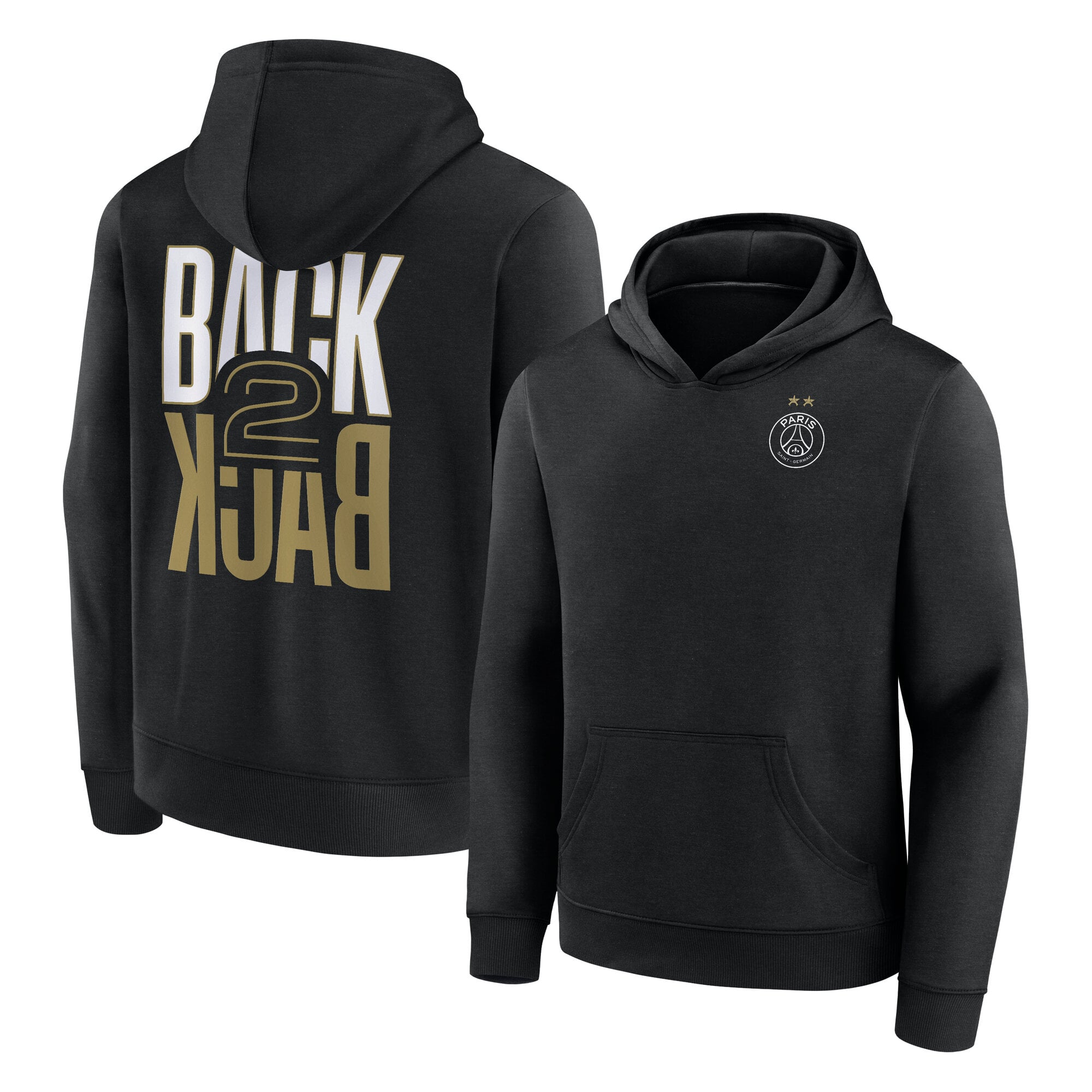 PSG Big Logo Back to Back Crest Hoodie - Black - Kids, , rebel_hi-res