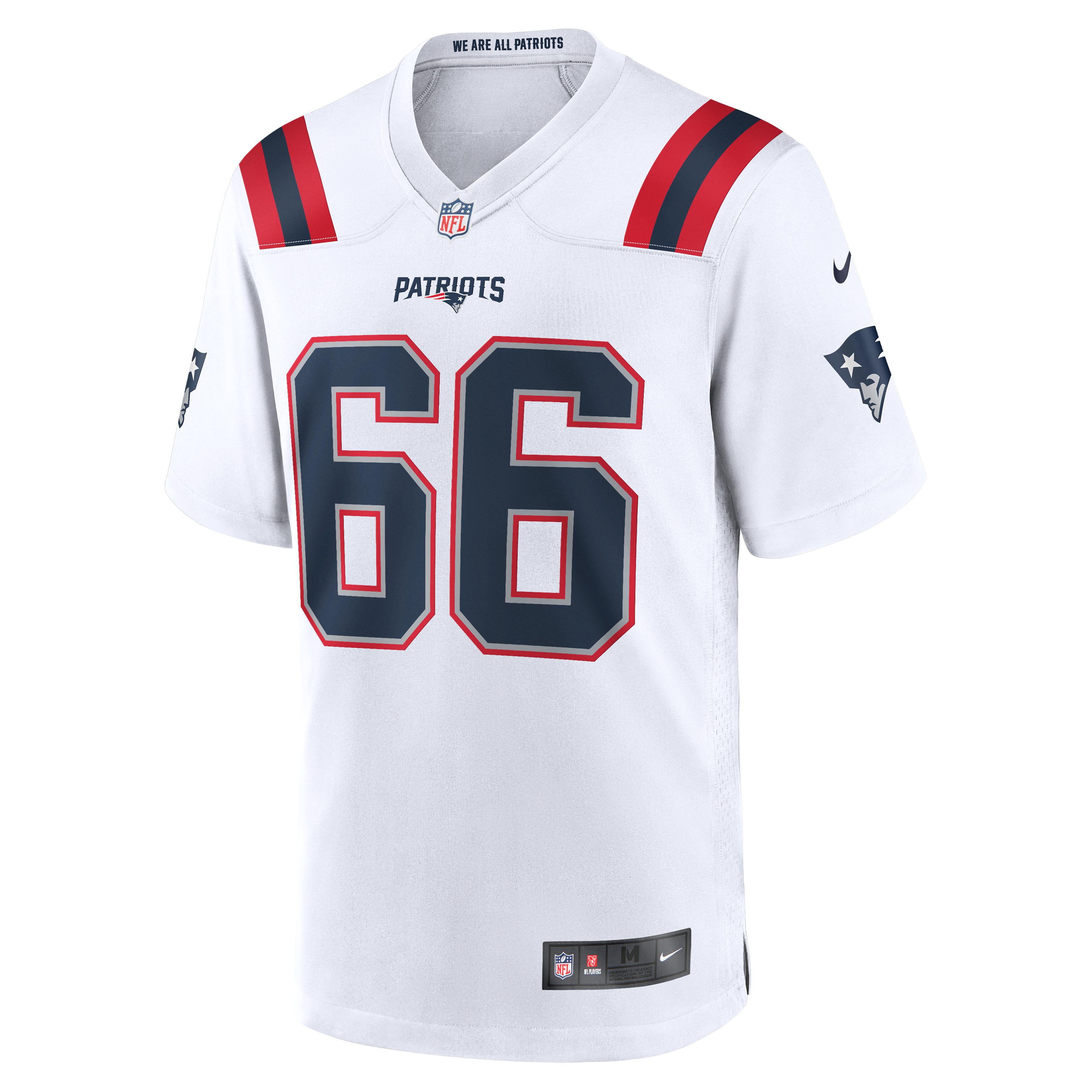 New England Patriots Nike Game Road Jersey - White - Will Campbell - Mens, , rebel_hi-res