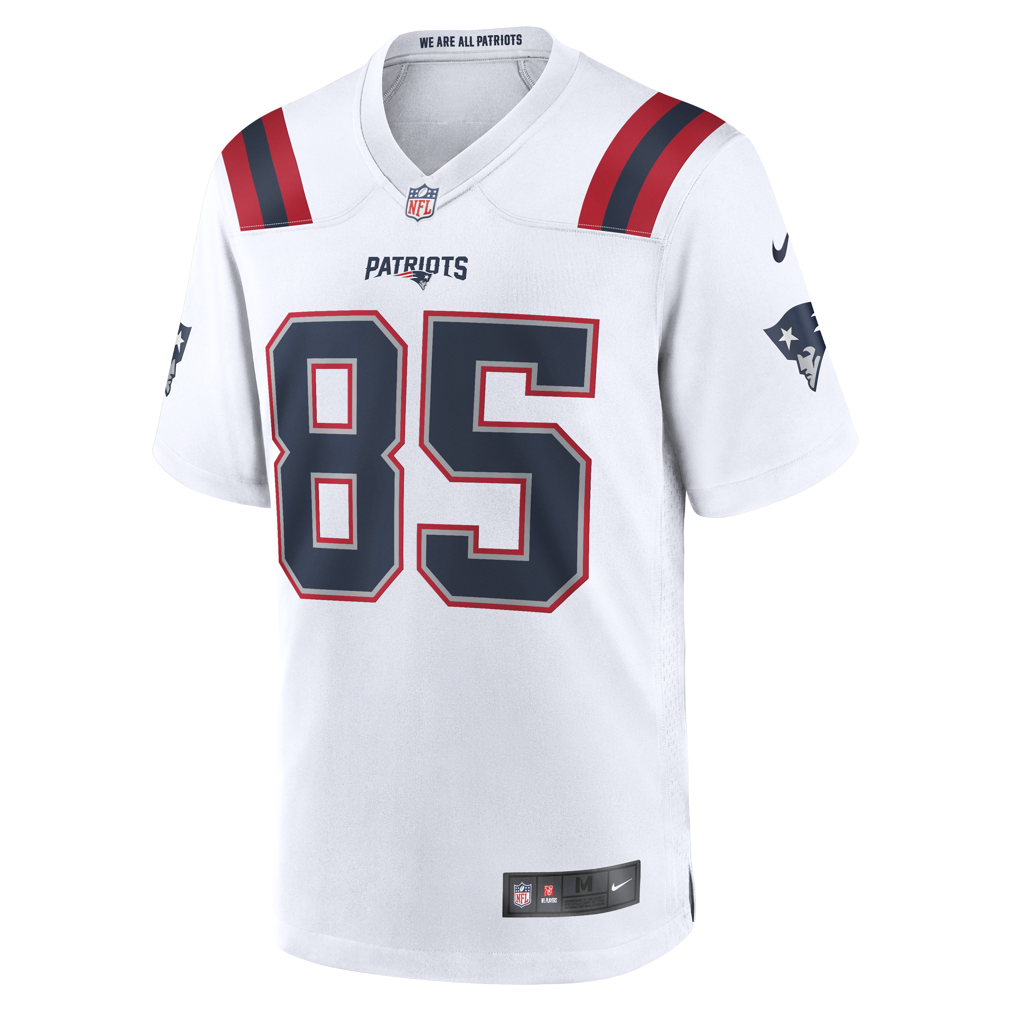 New England Patriots Nike Game Road Jersey - White - Hunter Henry - Mens, , rebel_hi-res