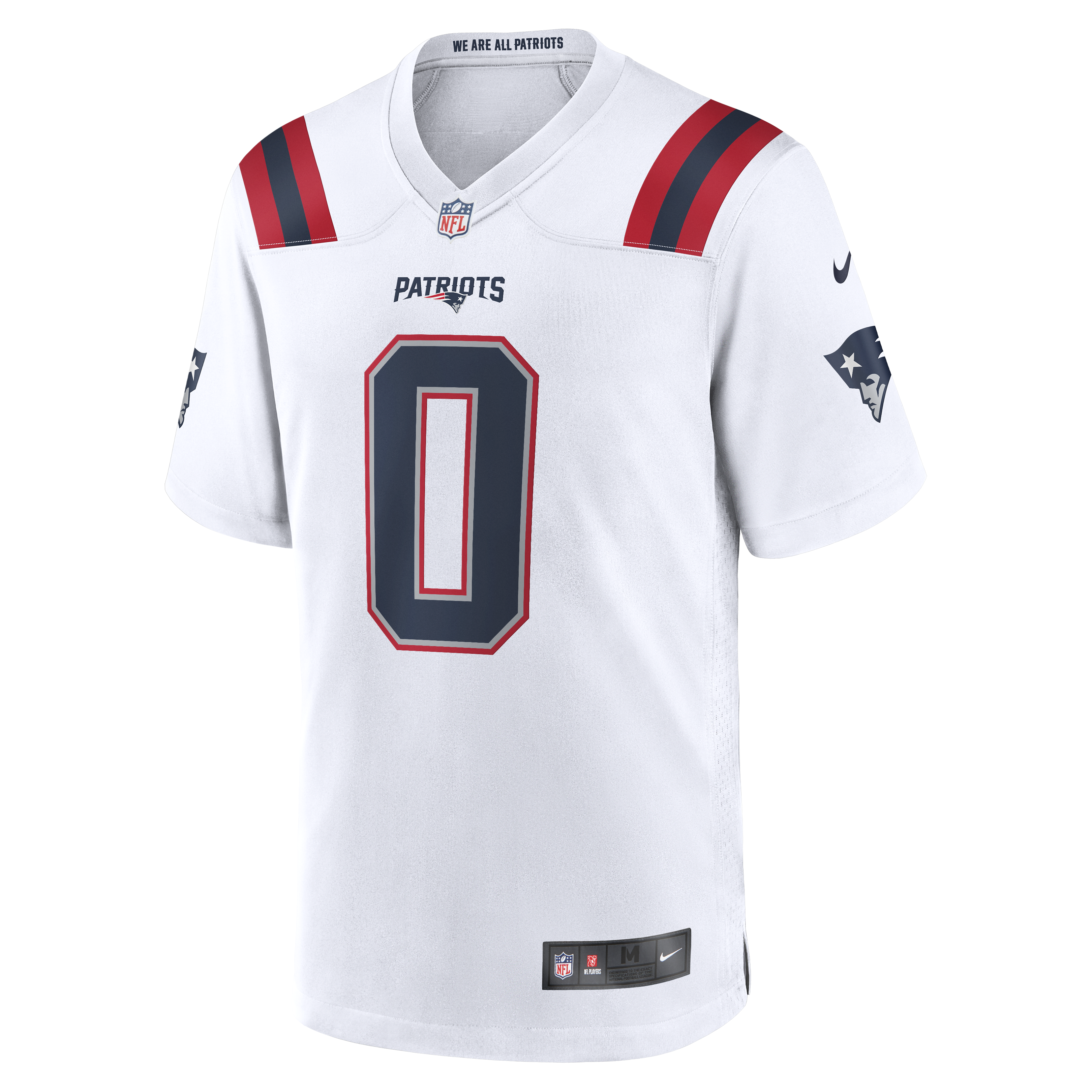 New England Patriots Nike Game Road Jersey - White - Christian Gonzalez - Mens, , rebel_hi-res