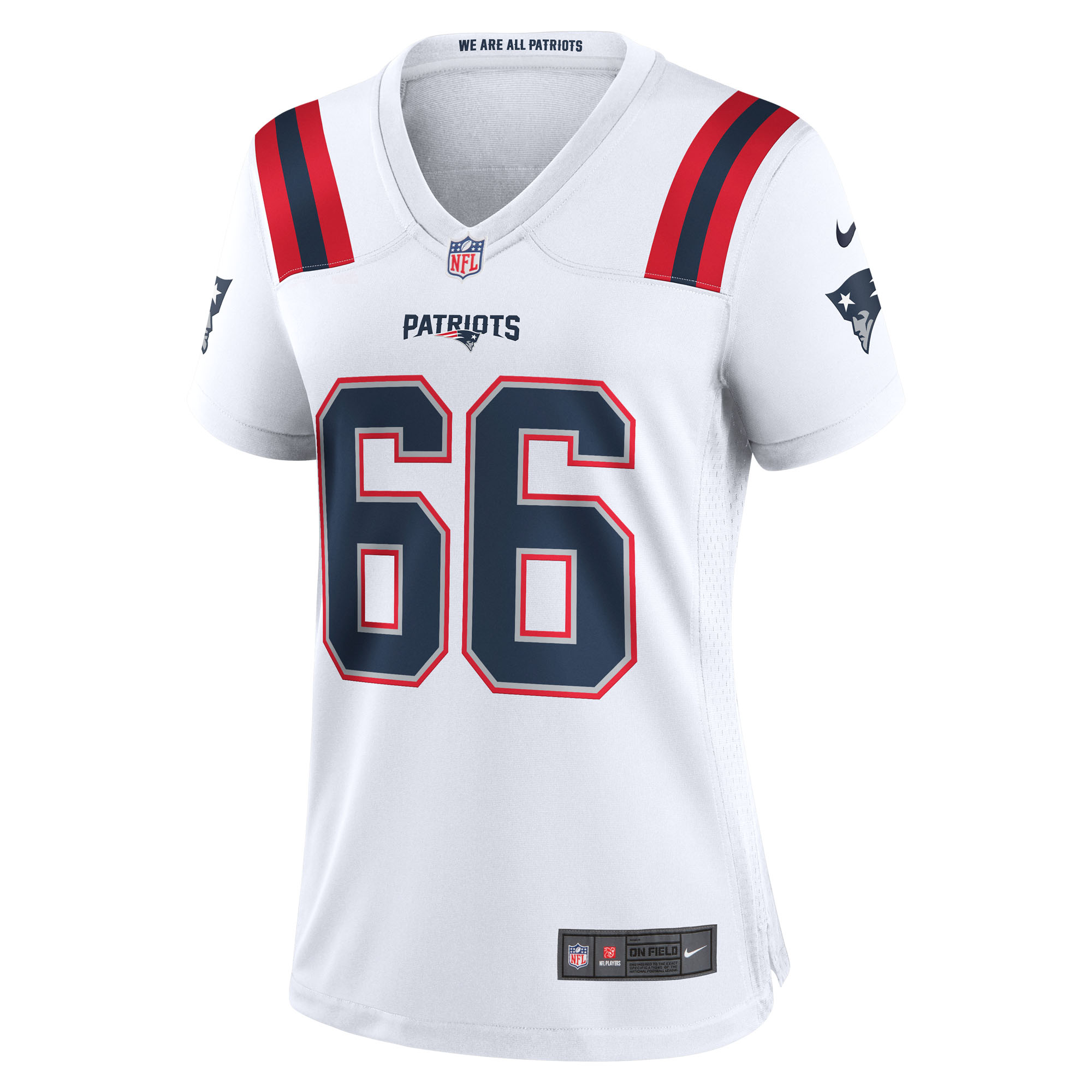 New England Patriots Nike Game Road Jersey - White - Will Campbell - Womens, , rebel_hi-res