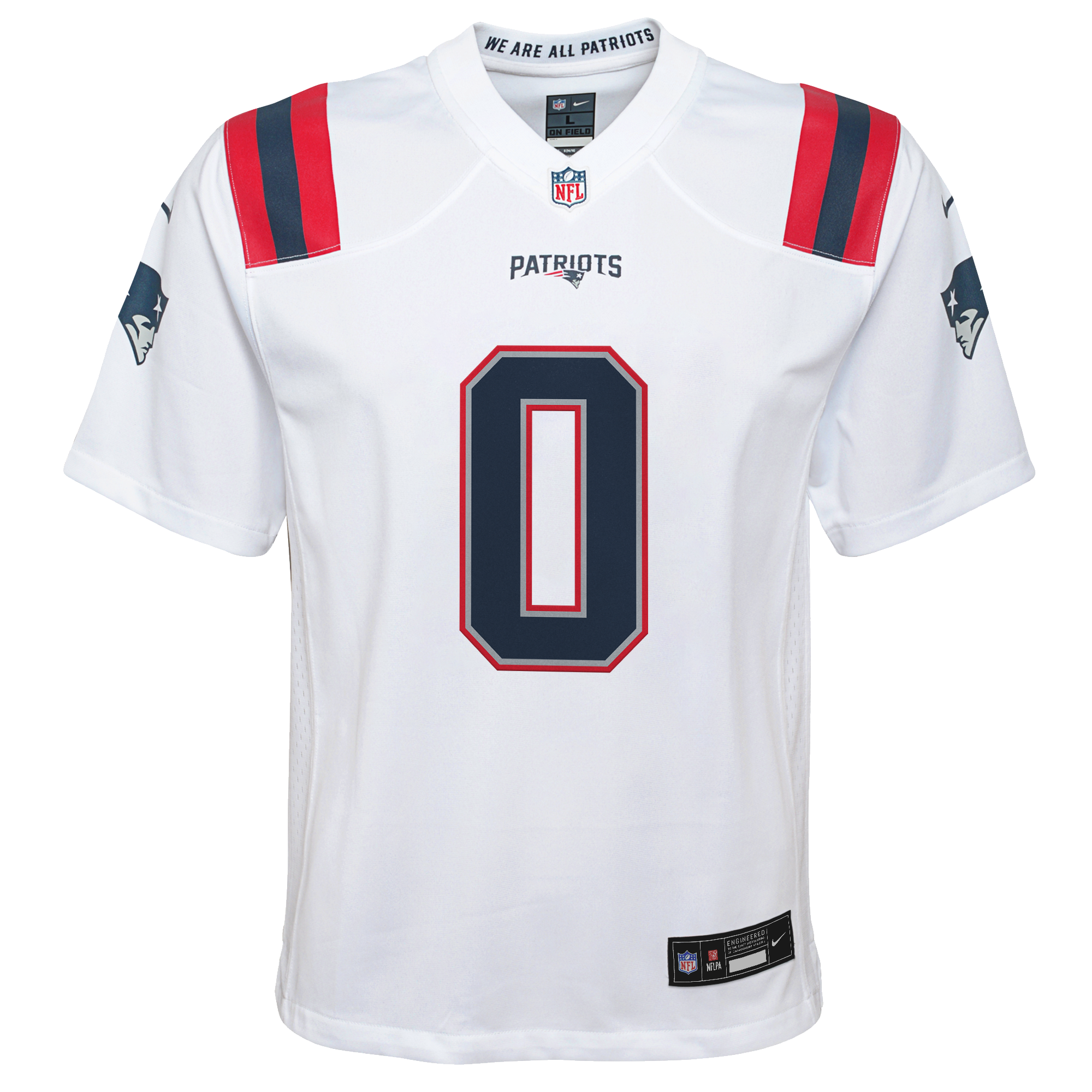 New England Patriots Nike Game Road Jersey - White - Christian Gonzalez - Youth, , rebel_hi-res