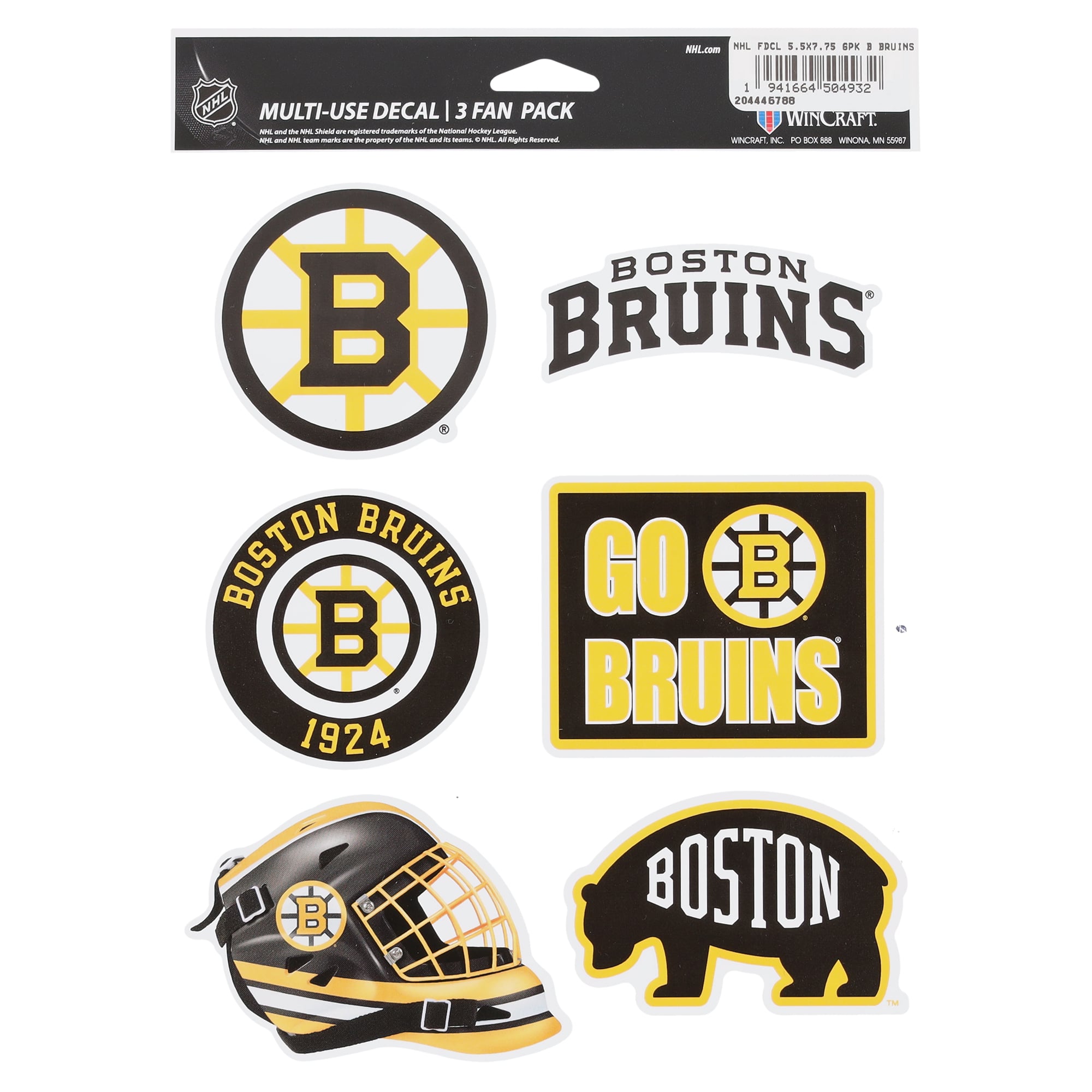 Boston Bruins 6 Pack Decal Set, , rebel_hi-res