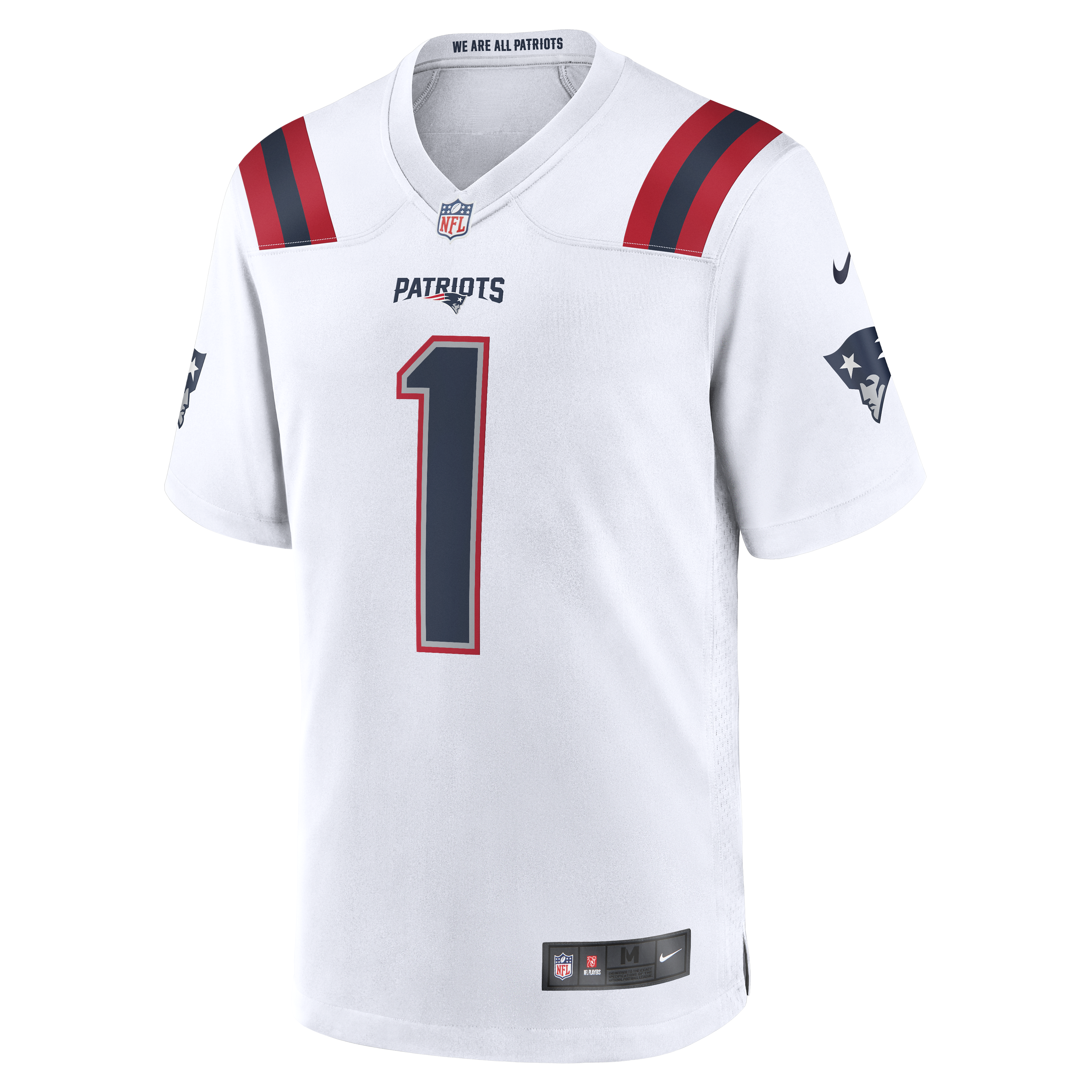 New England Patriots Nike Game Road Jersey - White - A.J. Brown - Mens, , rebel_hi-res