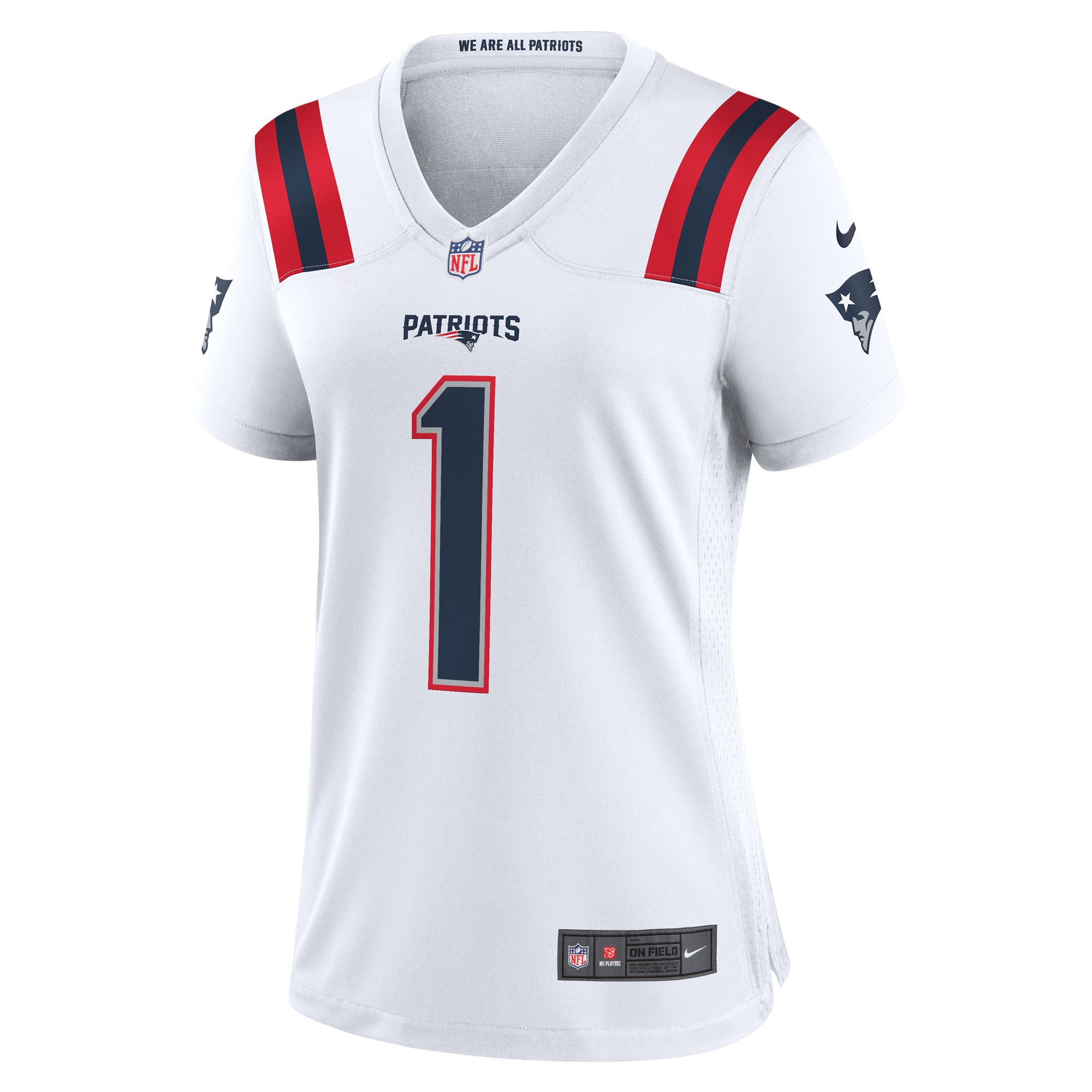 New England Patriots Nike Game Road Jersey - White - A.J. Brown - Womens, , rebel_hi-res
