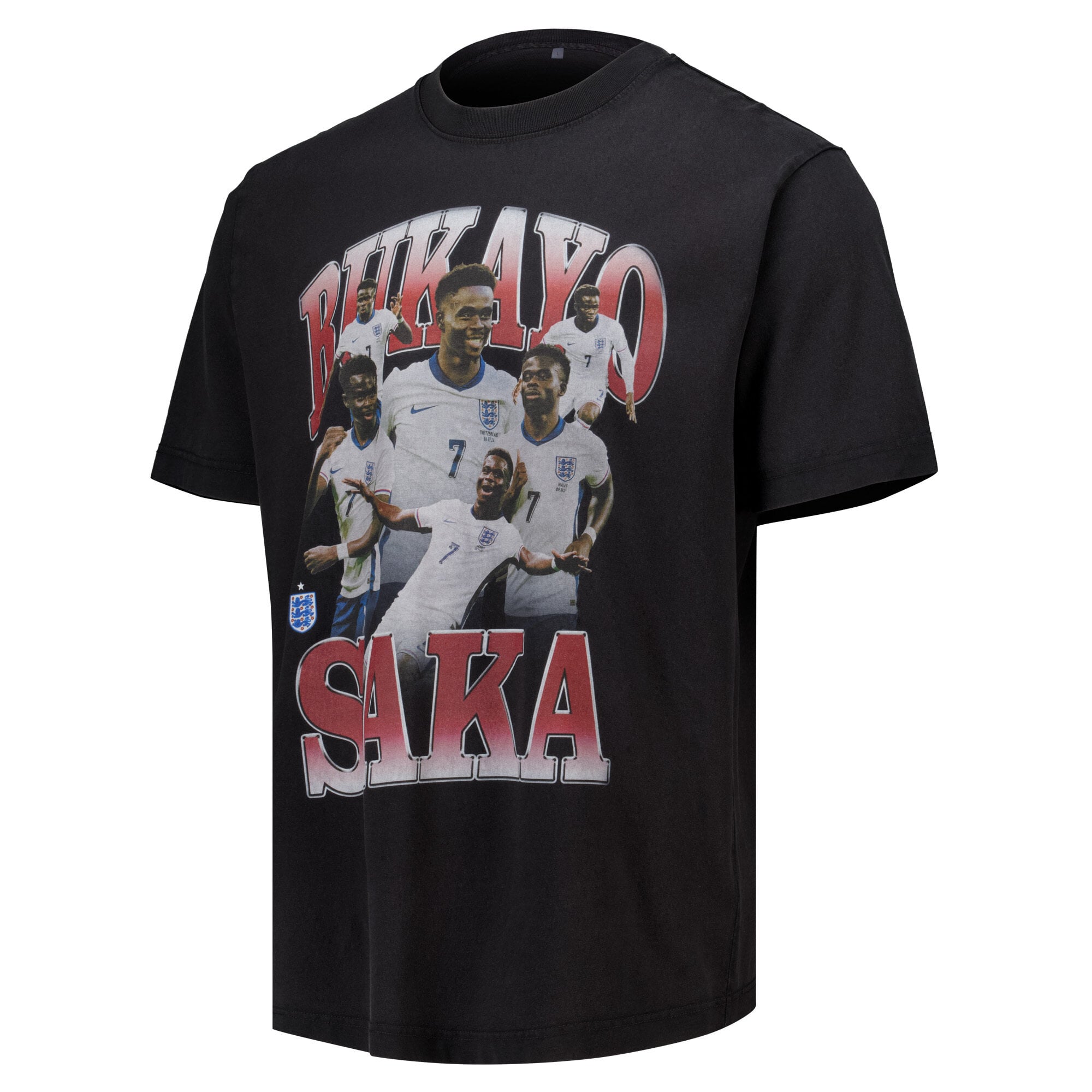England Bukayo Saka Collage T-Shirt - Black, , rebel_hi-res