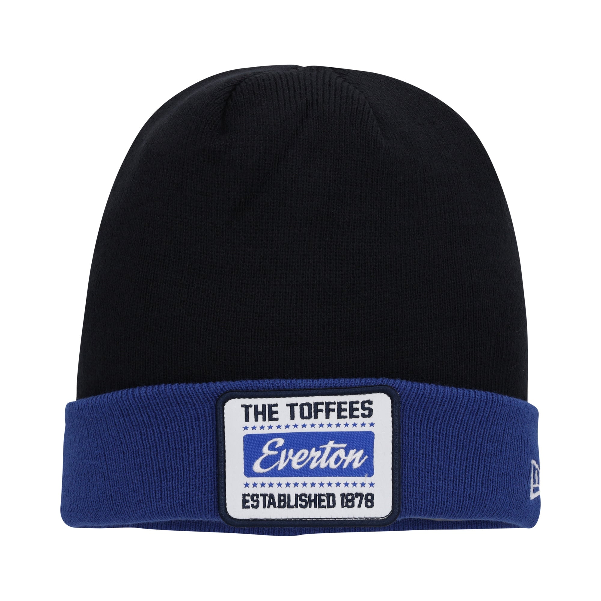 Everton New Era Patch Beanie - Navy/Royal - Unisex, , rebel_hi-res
