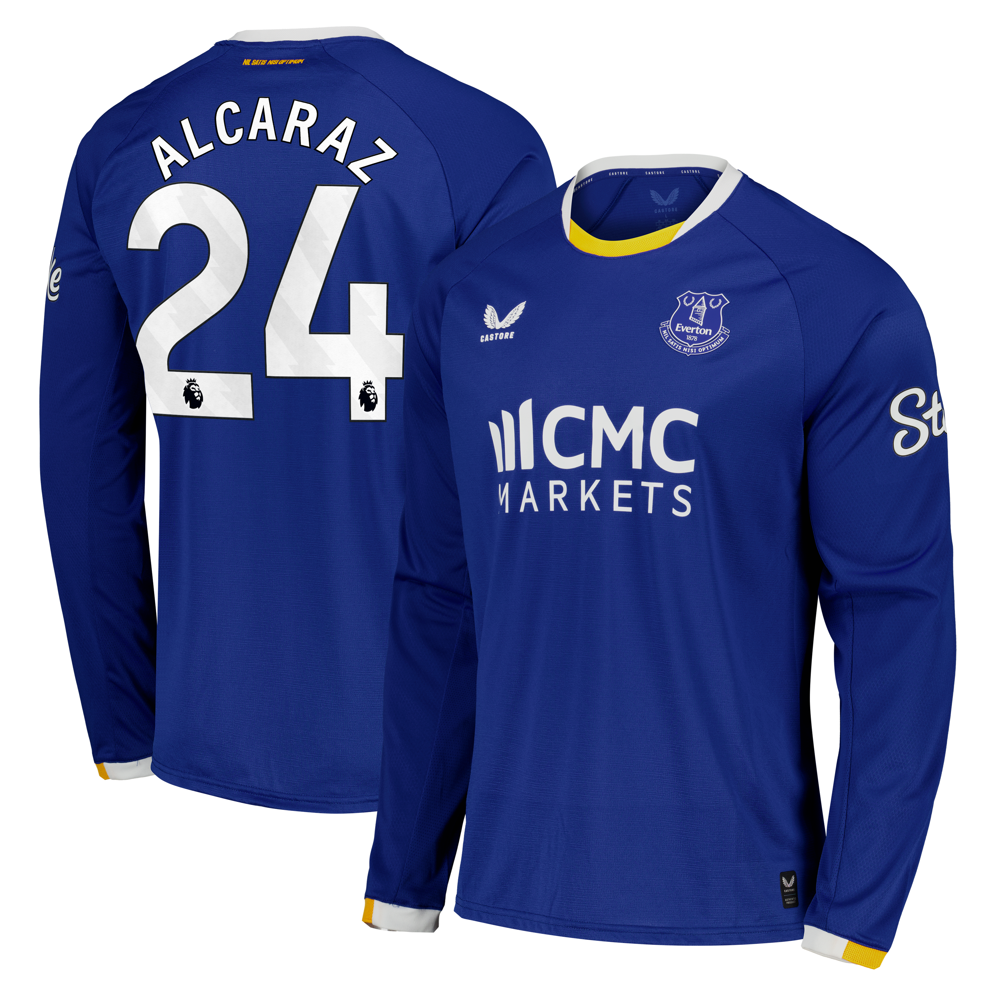 Everton Castore Home Pro Shirt 2026-27 - Long Sleeve with Alcaraz 24 printing, , rebel_hi-res