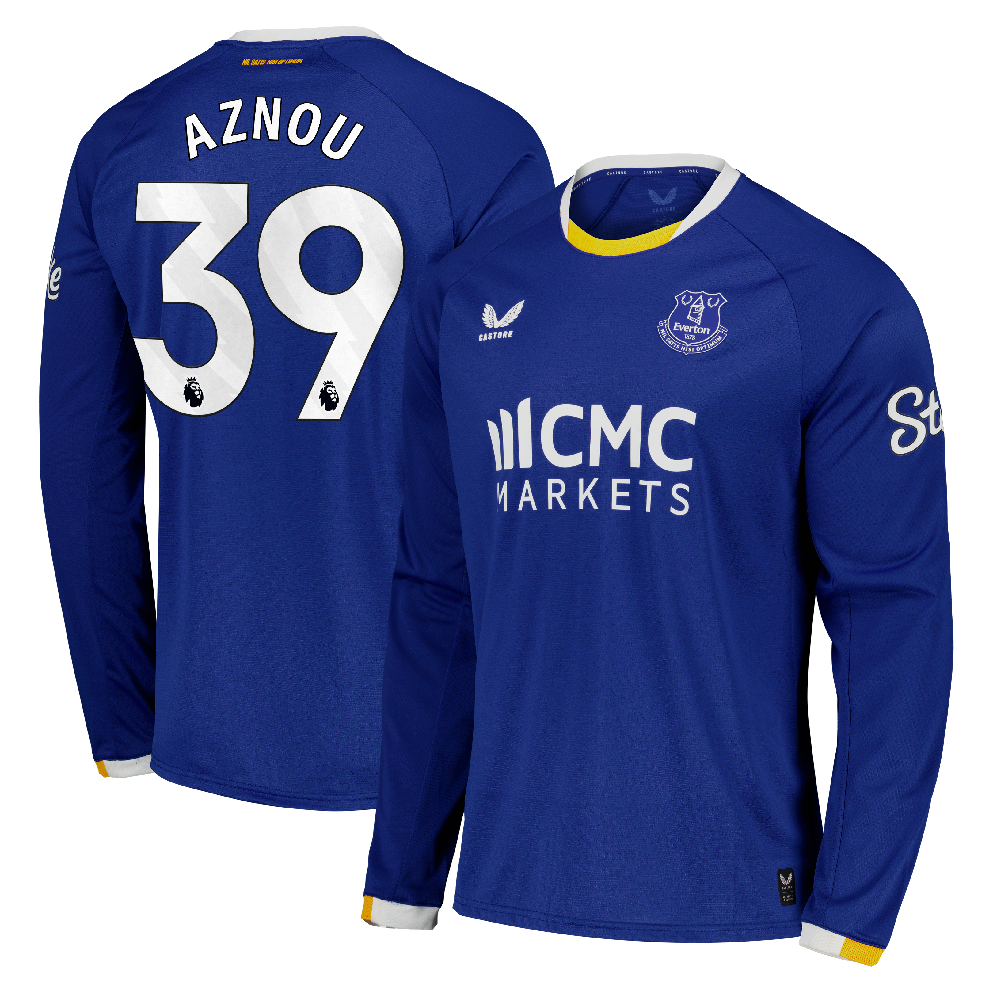 Everton Castore Home Pro Shirt 2026-27 - Long Sleeve with Aznou 39 printing, , rebel_hi-res
