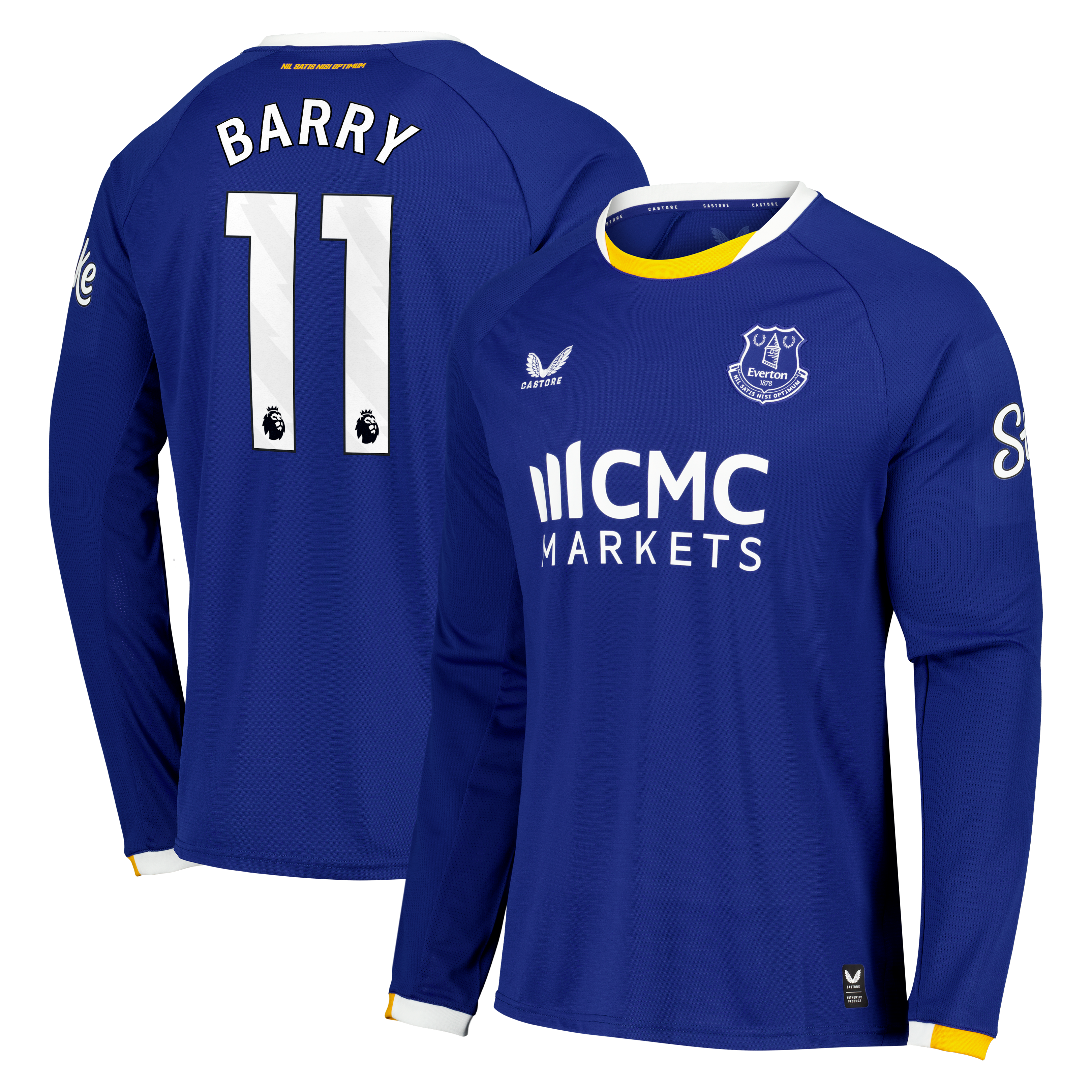 Everton Castore Home Replica Shirt 2026-27 - Long Sleeve with Barry 11 printing, , rebel_hi-res