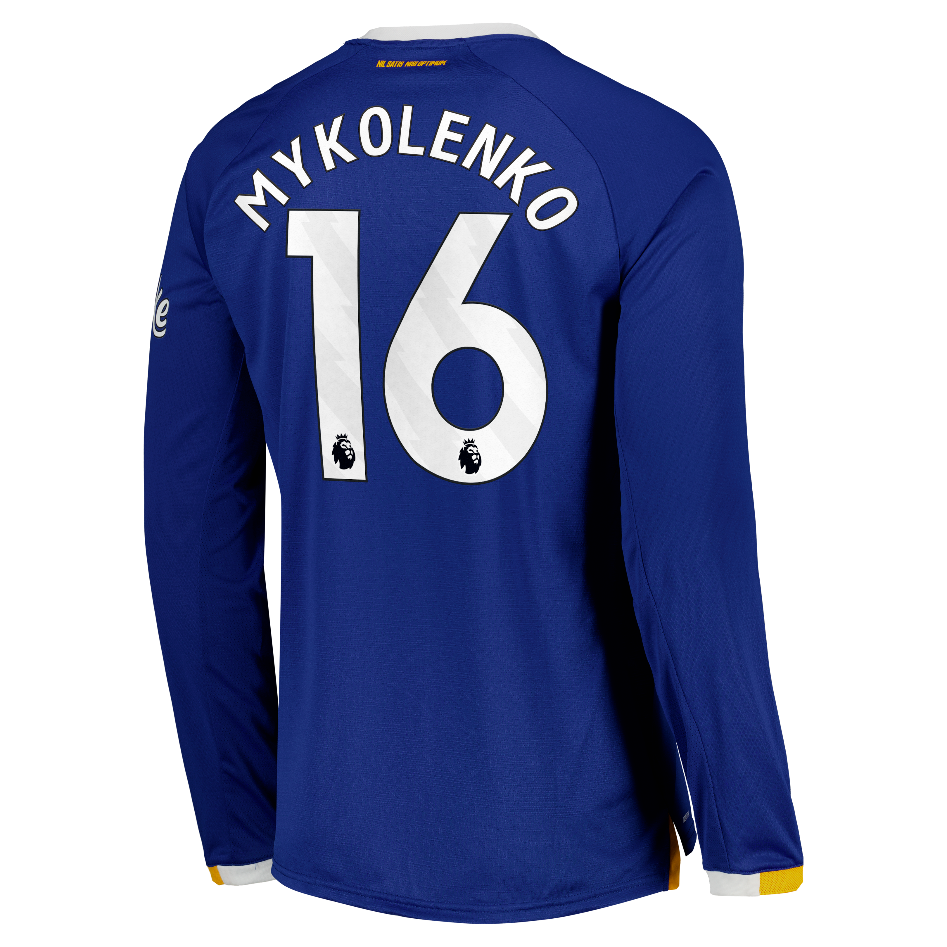 Everton Castore Home Pro Shirt 2026-27 - Long Sleeve with Mykolenko 16 printing, , rebel_hi-res