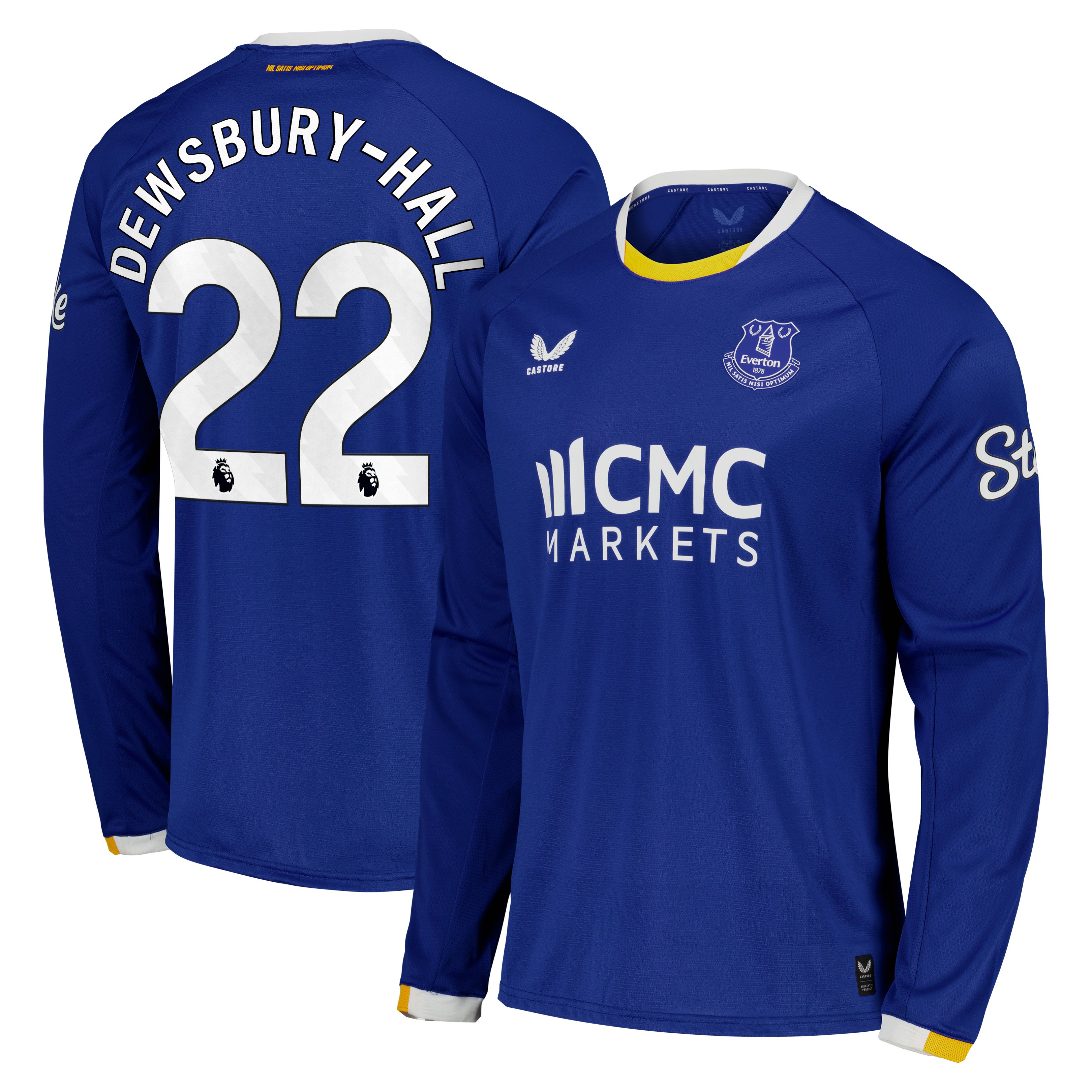 Everton Castore Home Pro Shirt 2026-27 - Long Sleeve with Dewsbury-Hall 22 printing, , rebel_hi-res