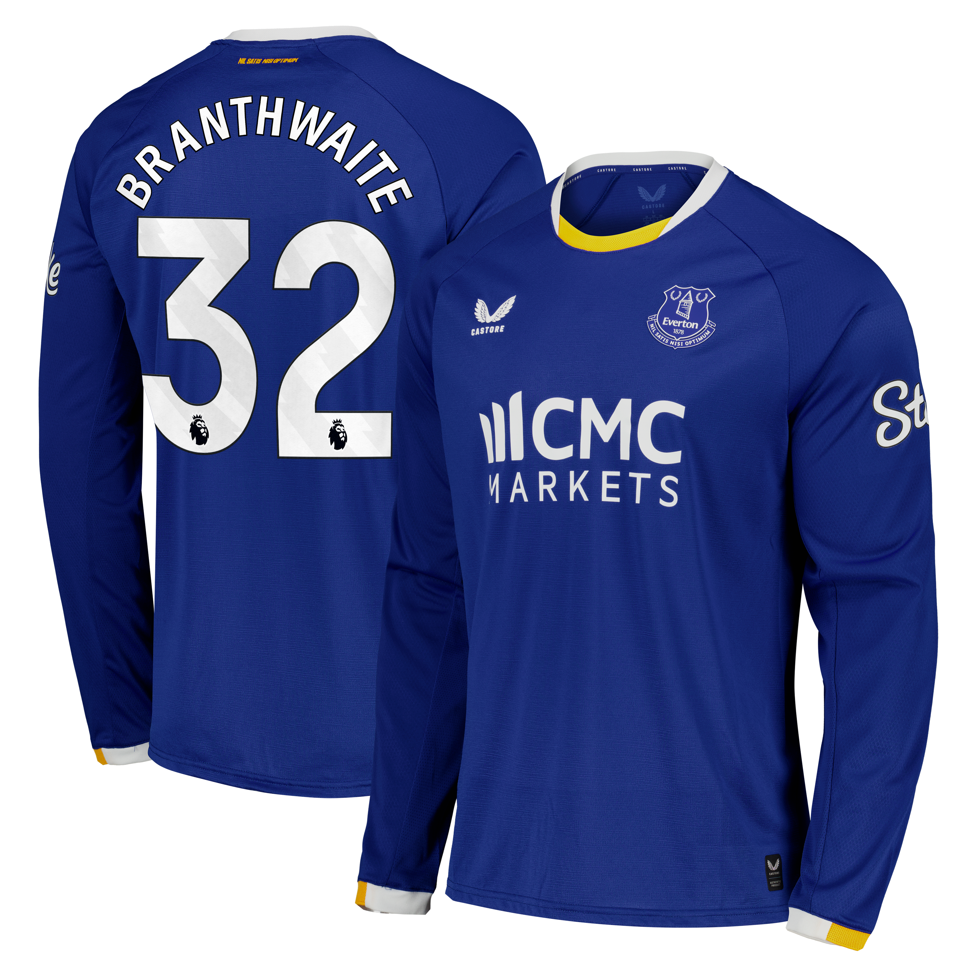 Everton Castore Home Pro Shirt 2026-27 - Long Sleeve with Branthwaite 32 printing, , rebel_hi-res