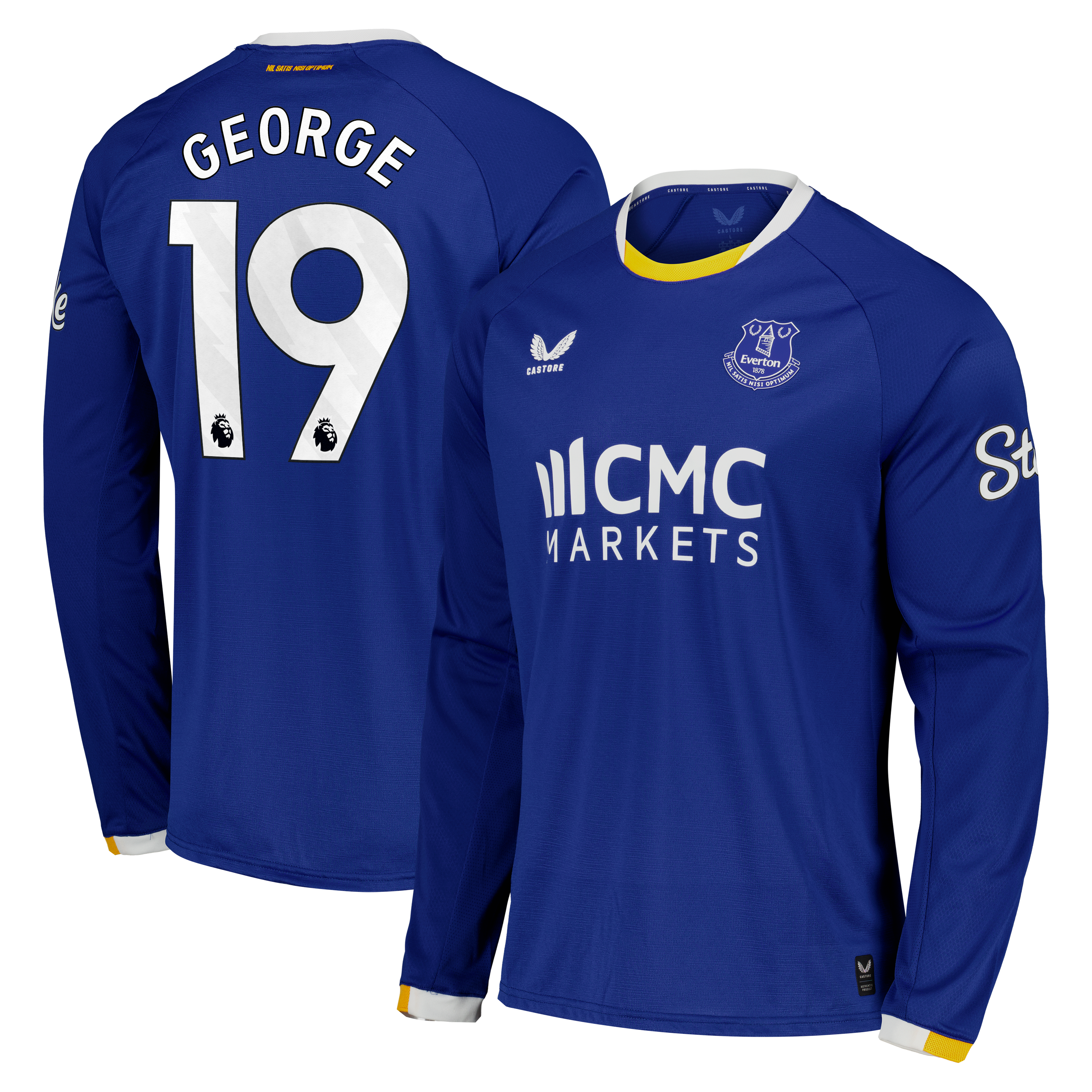 Everton Castore Home Pro Shirt 2026-27 - Long Sleeve with George 19 printing, , rebel_hi-res
