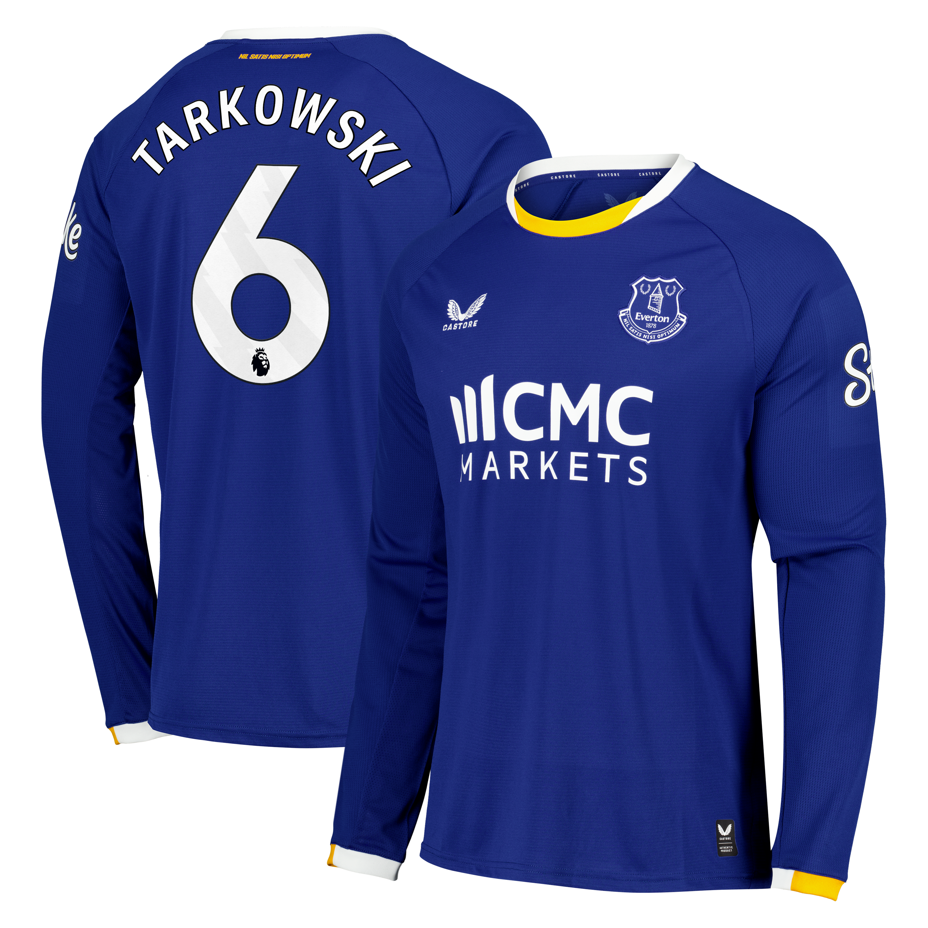 Everton Castore Home Replica Shirt 2026-27 - Long Sleeve with Tarkowski 6 printing, , rebel_hi-res