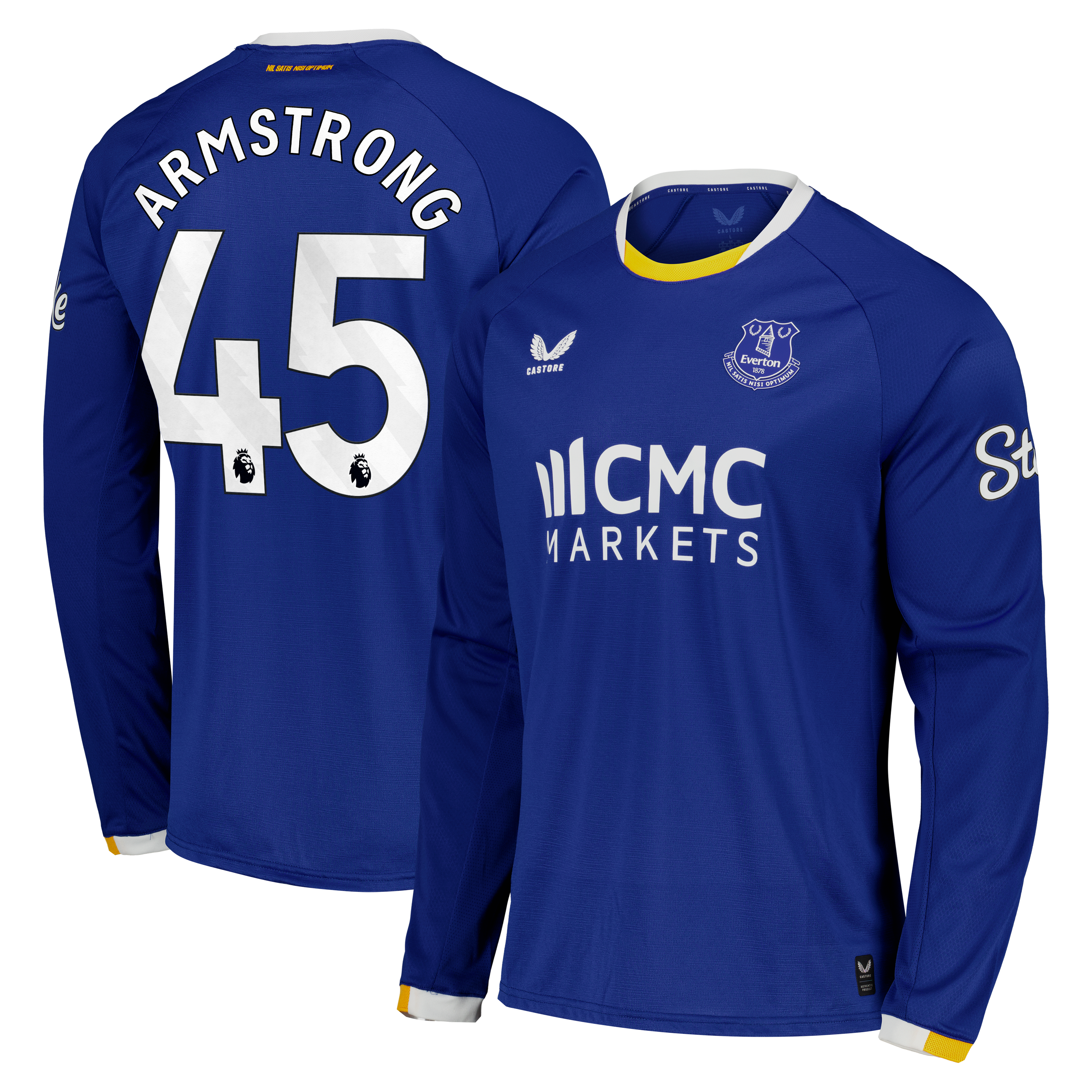 Everton Castore Home Pro Shirt 2026-27 - Long Sleeve with Armstrong 45 printing, , rebel_hi-res
