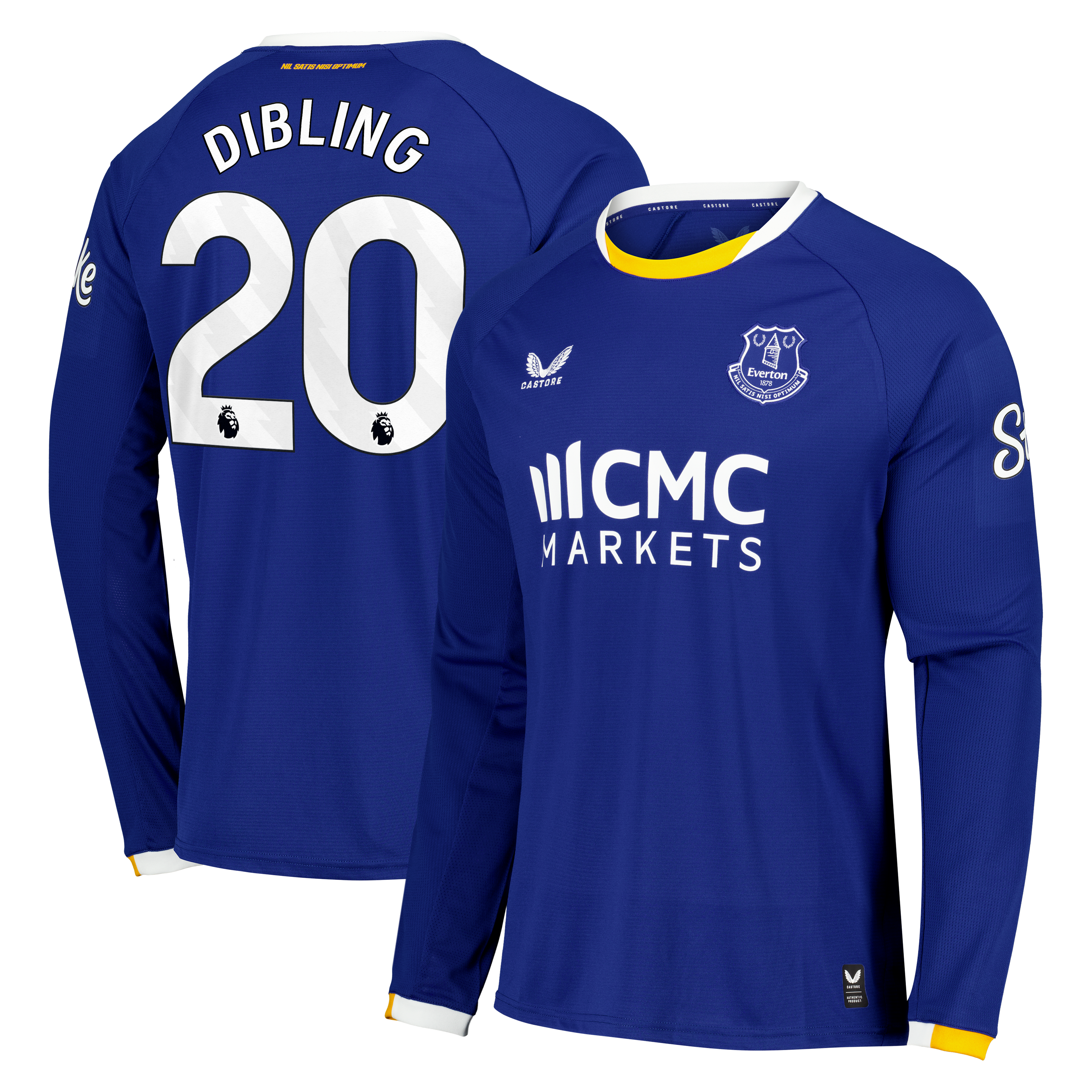 Everton Castore Home Replica Shirt 2026-27 - Long Sleeve with Dibling 20 printing, , rebel_hi-res
