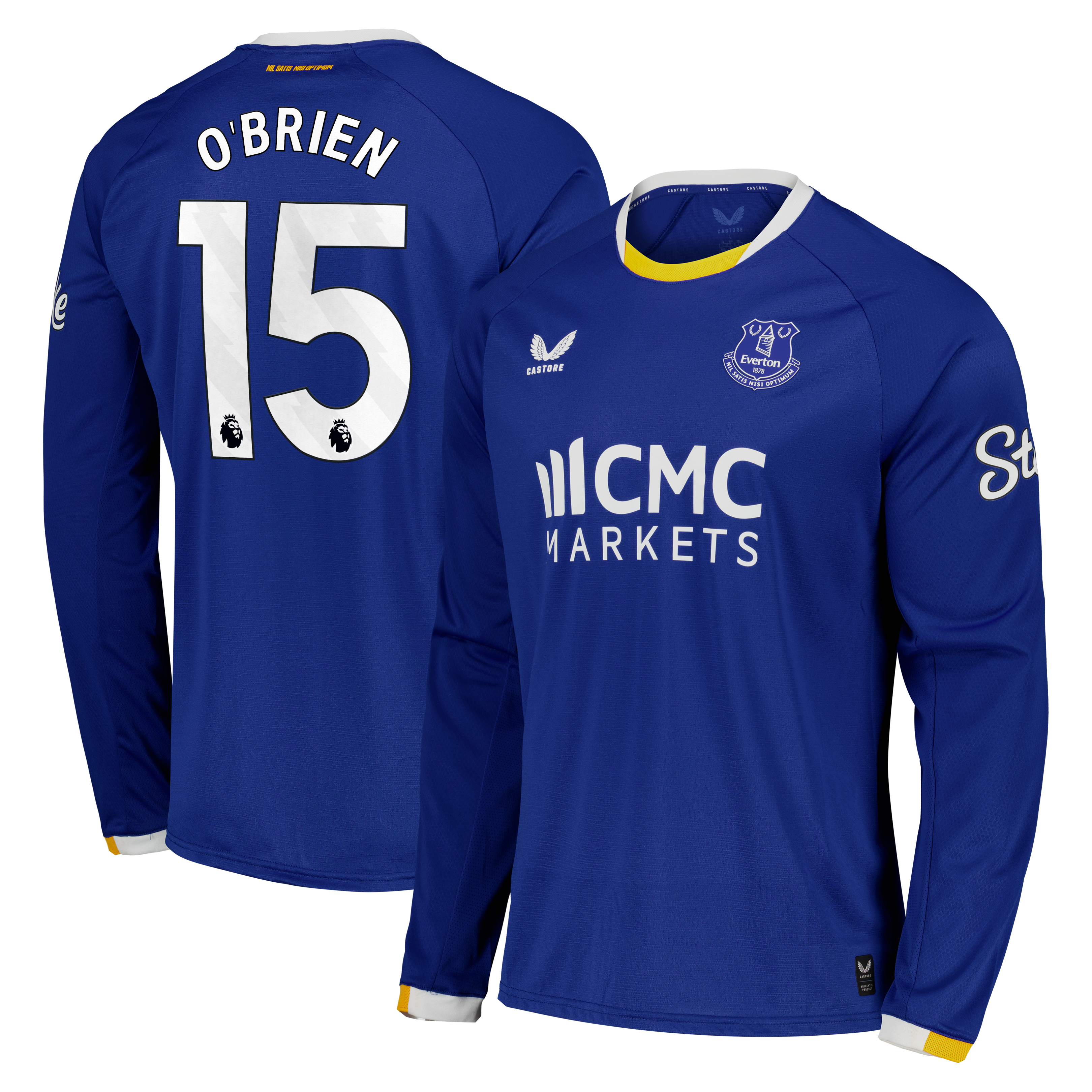 Everton Castore Home Pro Shirt 2026-27 - Long Sleeve with O'Brien 15 printing, , rebel_hi-res