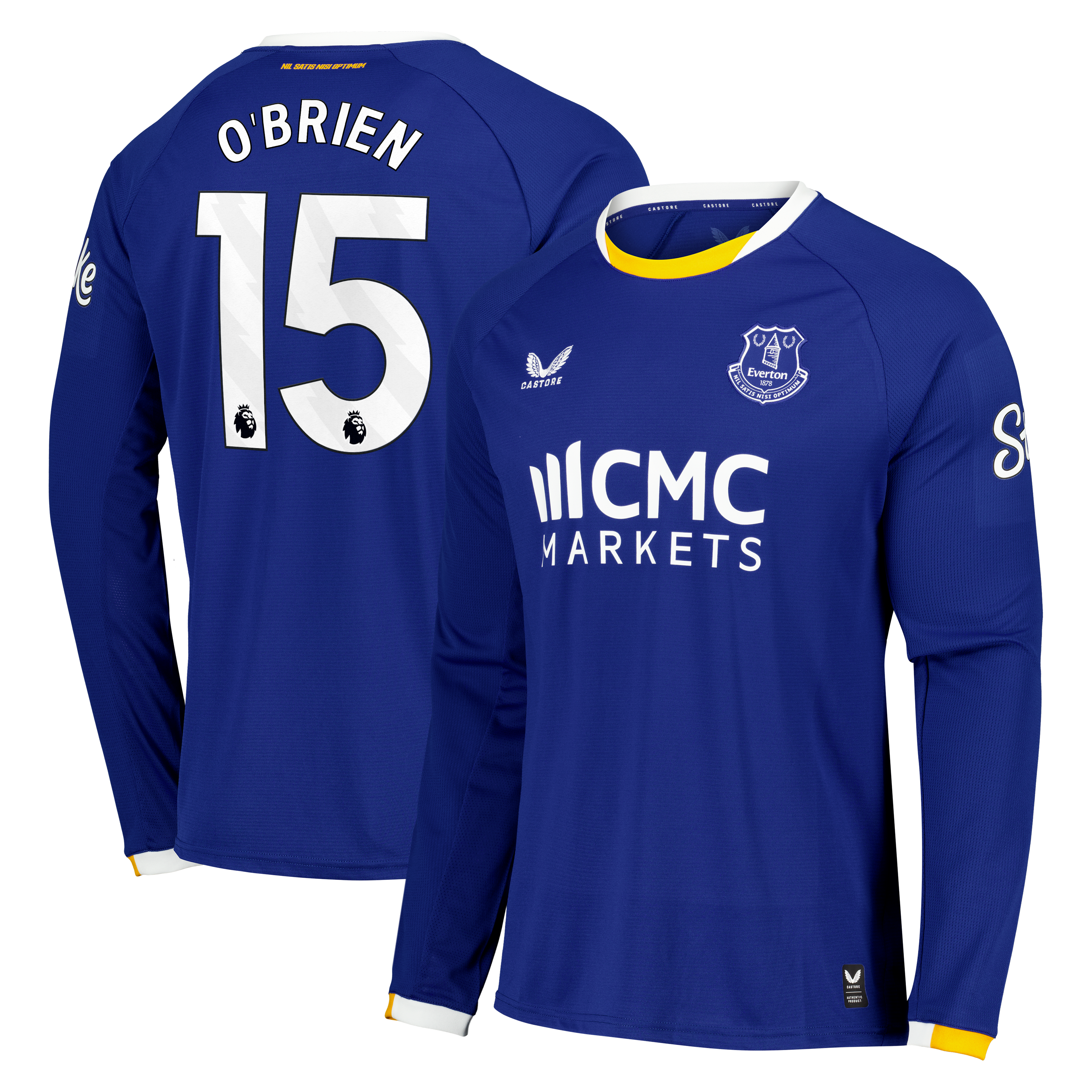 Everton Castore Home Replica Shirt 2026-27 - Long Sleeve with O'Brien 15 printing, , rebel_hi-res