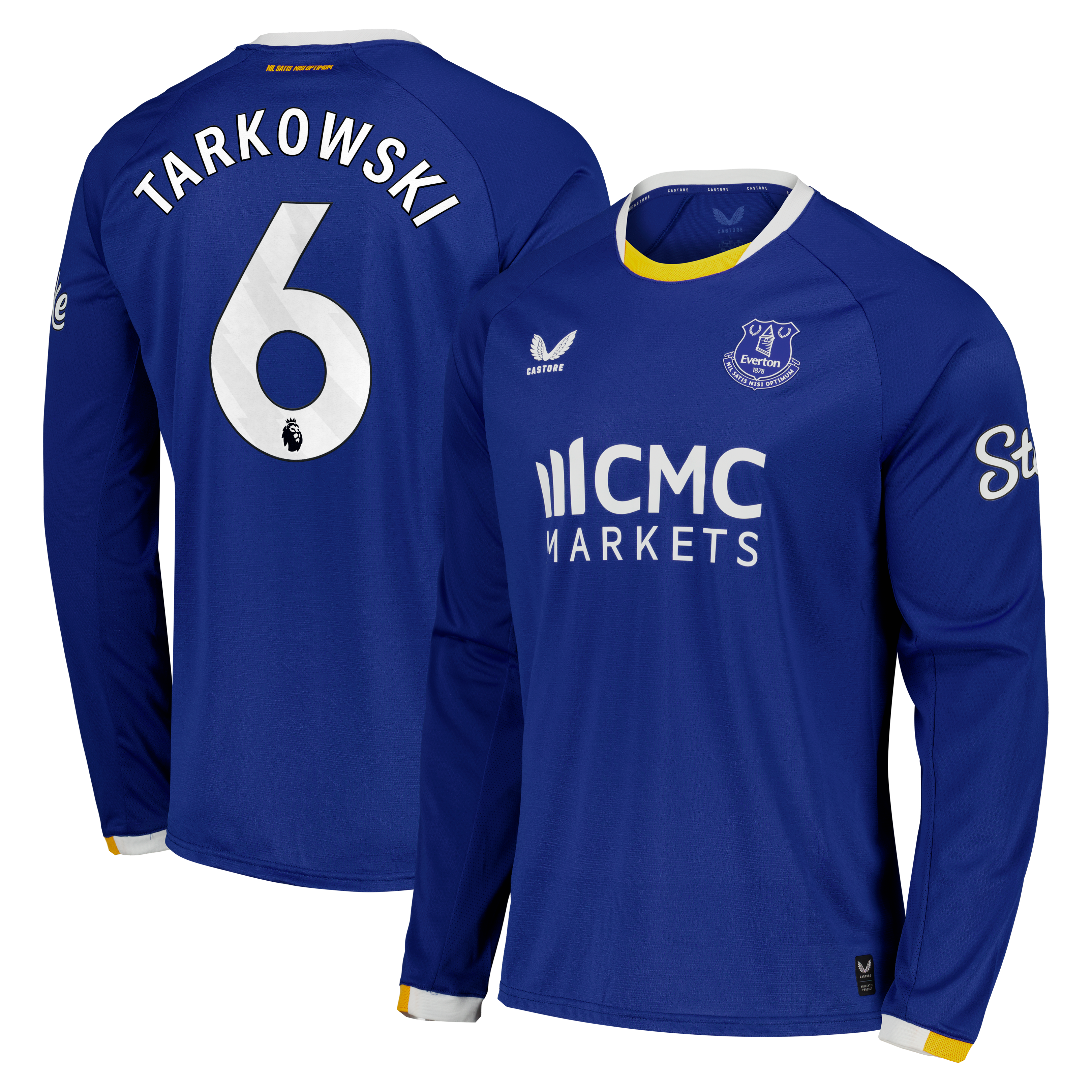 Everton Castore Home Pro Shirt 2026-27 - Long Sleeve with Tarkowski 6 printing, , rebel_hi-res